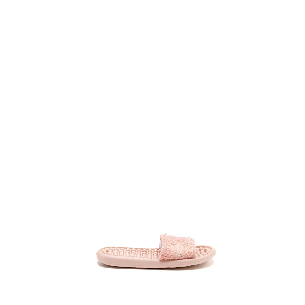 CHANEL TWEED POOL BEACH SLIDES SANDALS PINK