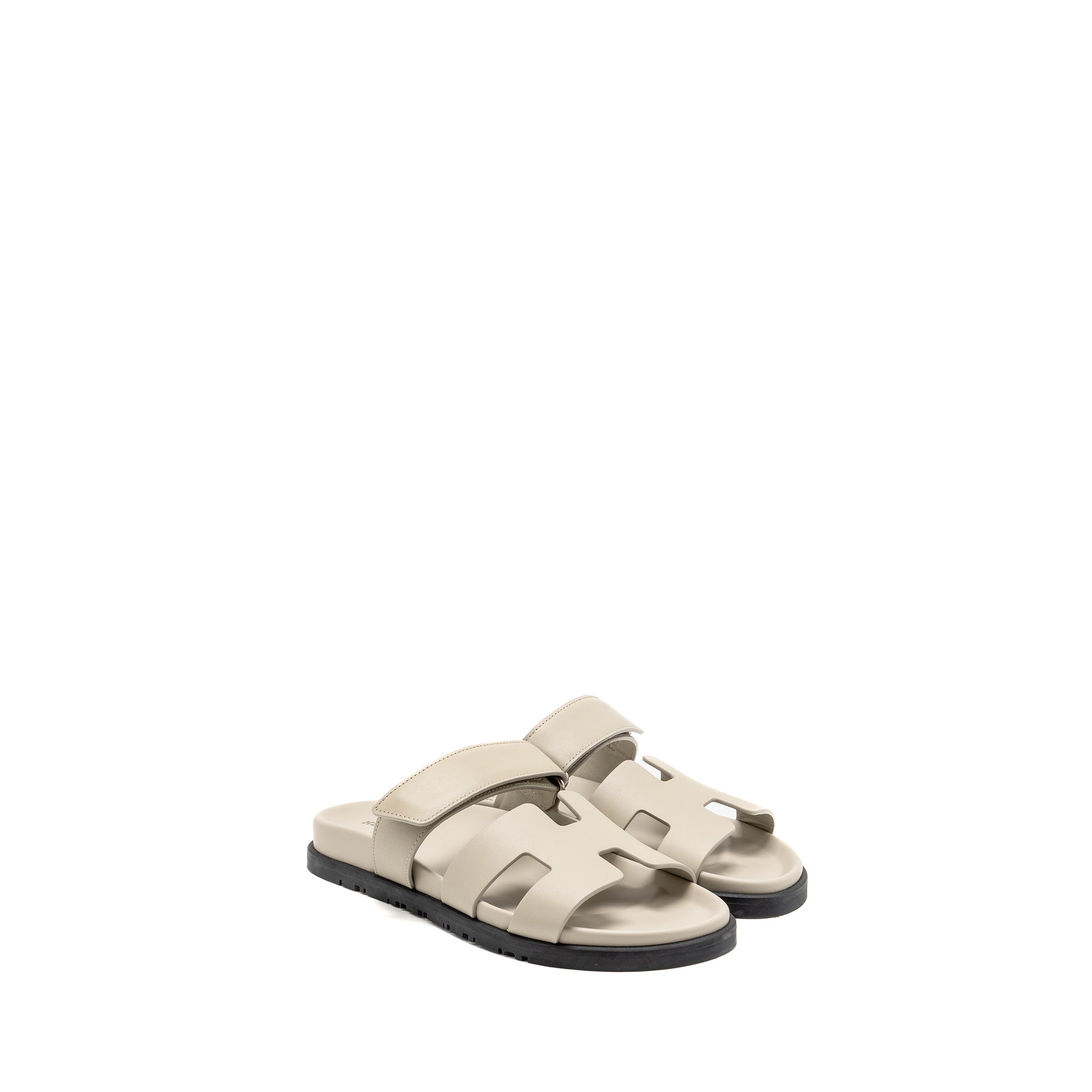 HERMES CHYPRE SANDAL CALFSKIN BEIGE MASTIC SHW