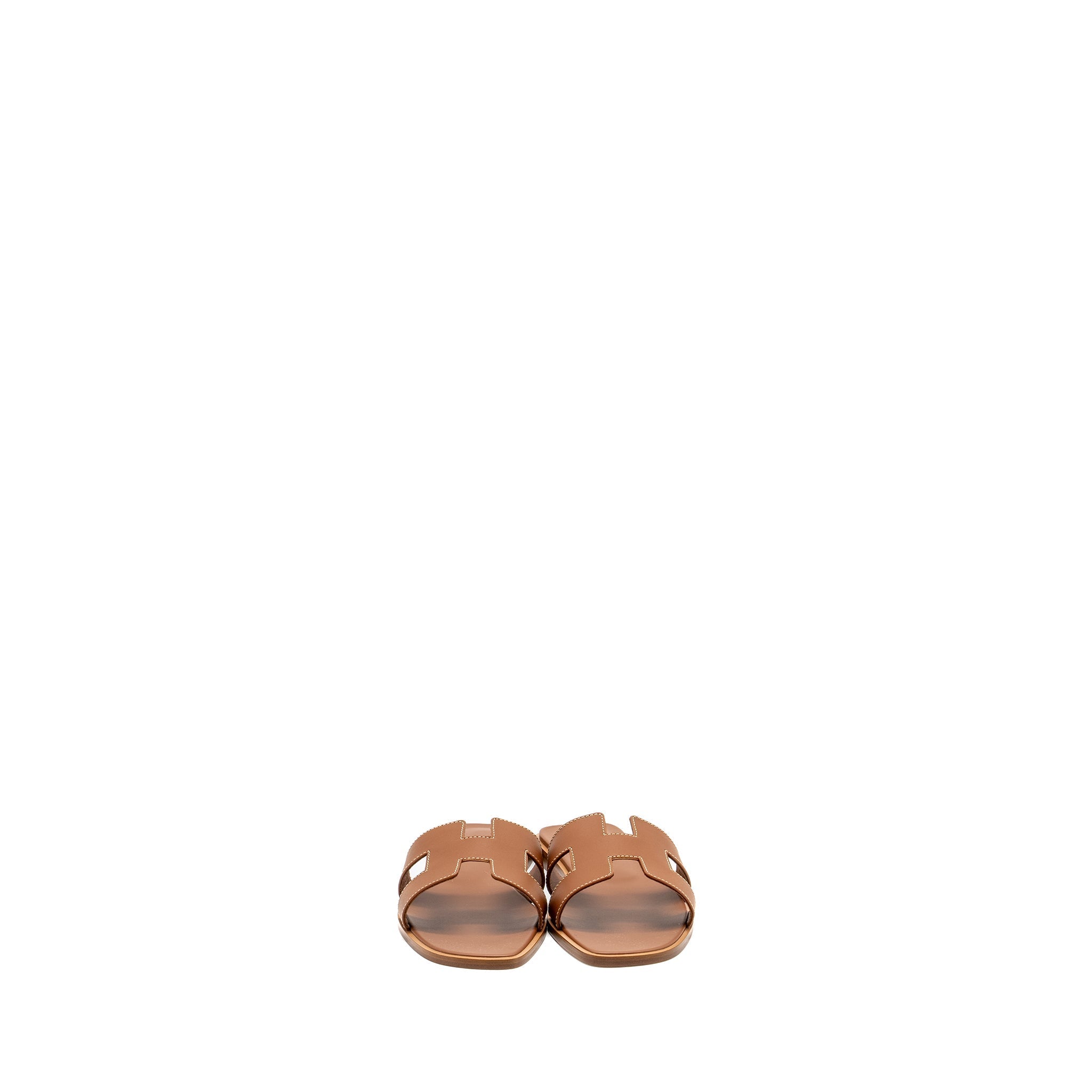 HERMES ORAN SANDALS CALFSKIN GOLD