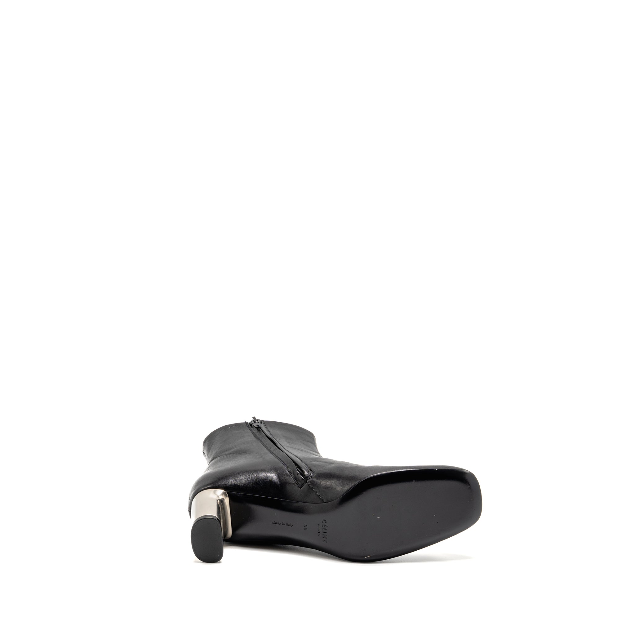 CELINE ZIPPED BOOT LEATHER BLACK