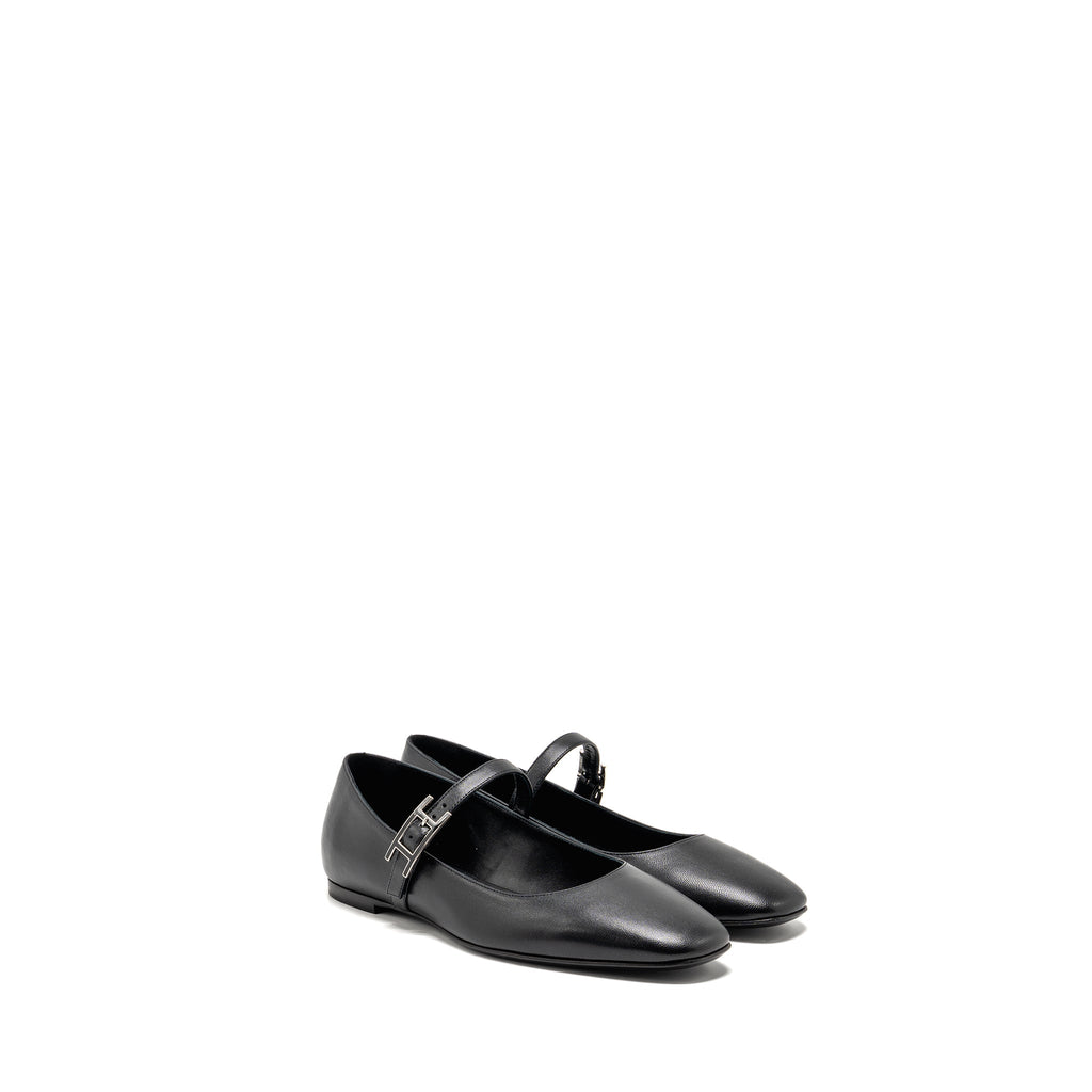 HERMES JANE BALLET FLAT BLACK