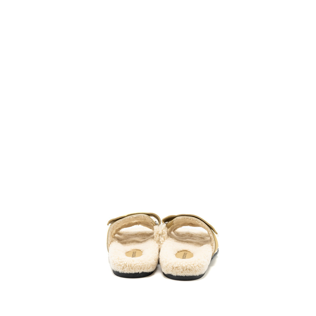 HERMES CHYPRE SANDALS CHEVRE VELOURS BEIGE ALBATRE
