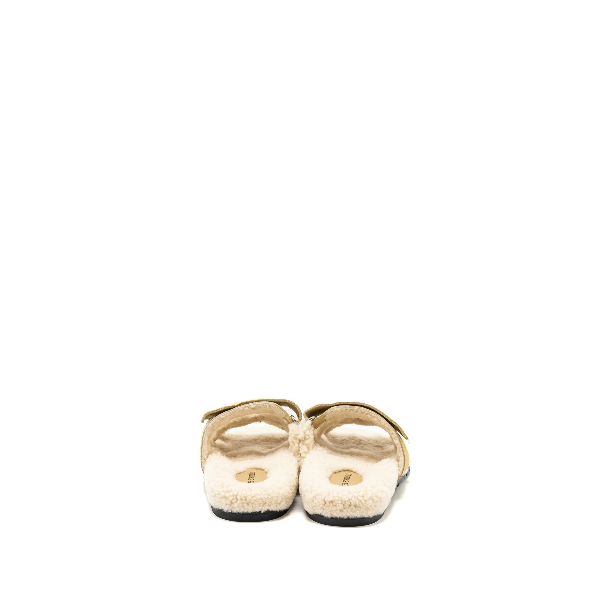 HERMES CHYPRE SANDALS CHEVRE VELOURS BEIGE ALBATRE