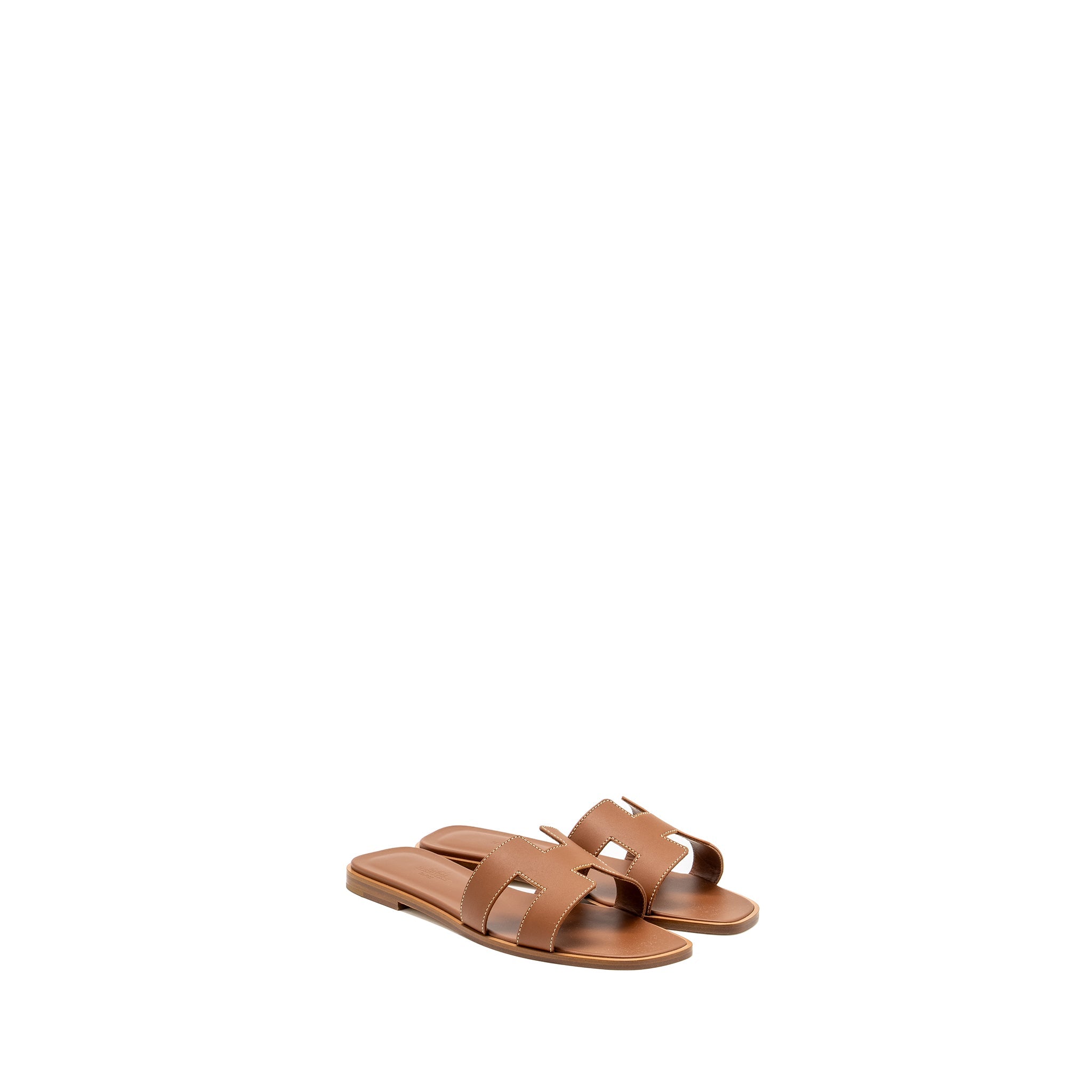 HERMES ORAN SANDALS CALFSKIN GOLD