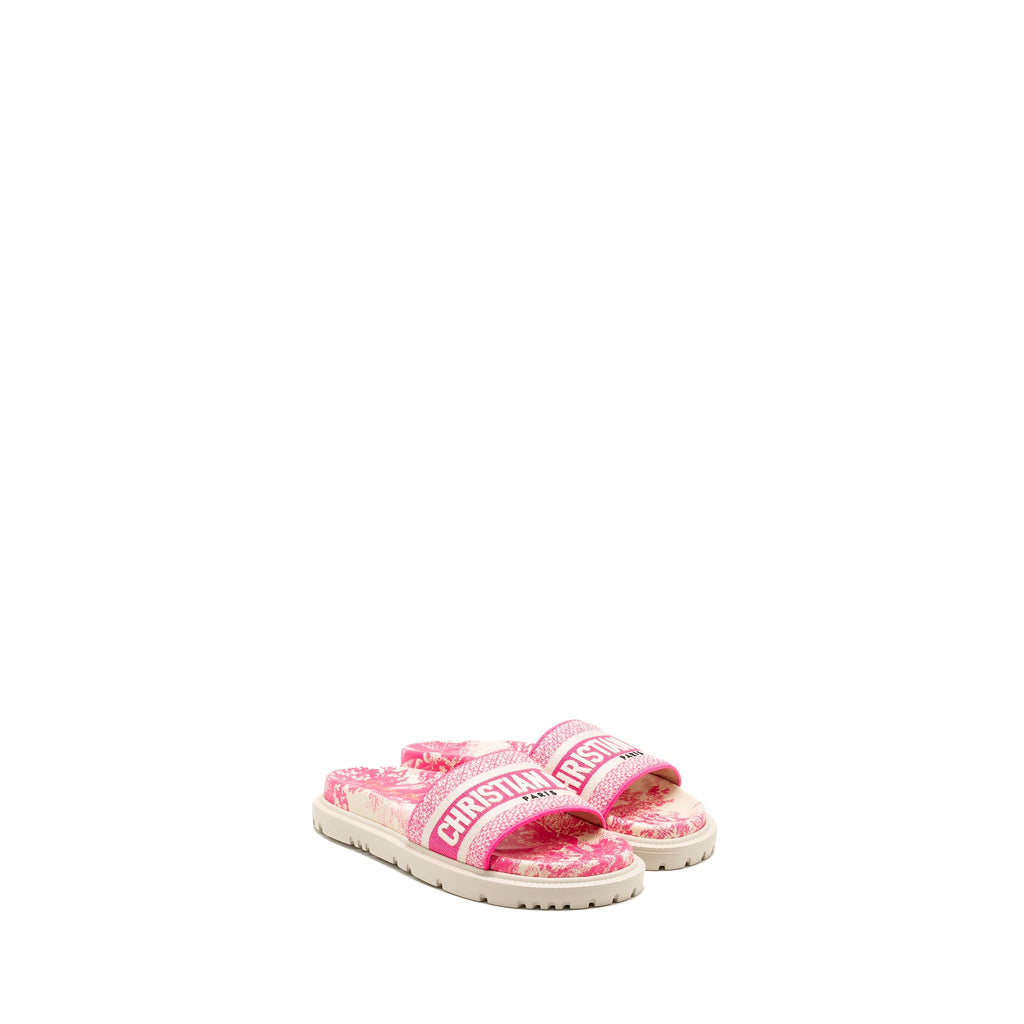 DIOR SANDALS EMBROIDERED COTTON/ RUBBER PINK
