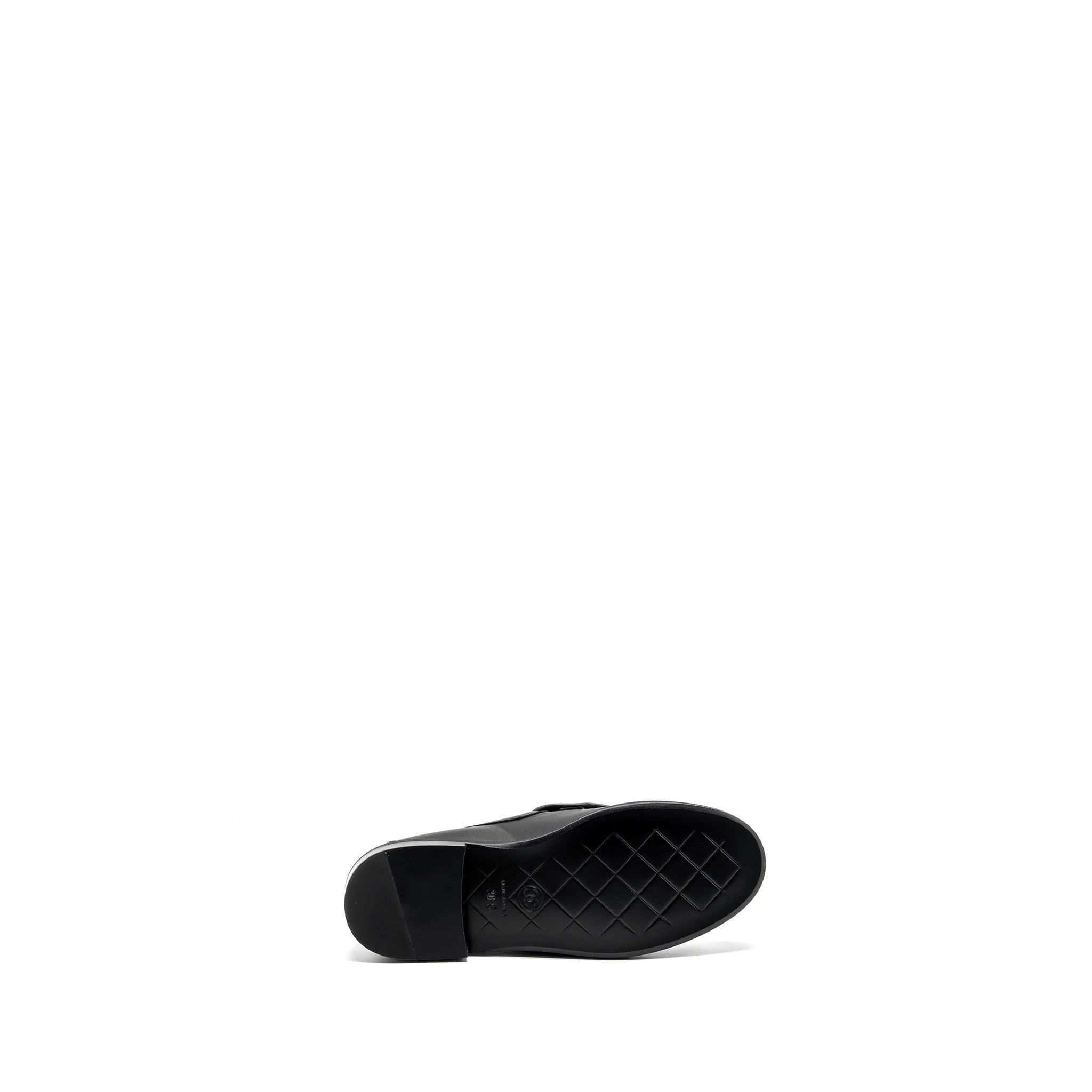 CHANEL CC TURNLOCK LOAFERS BLACK LGHW