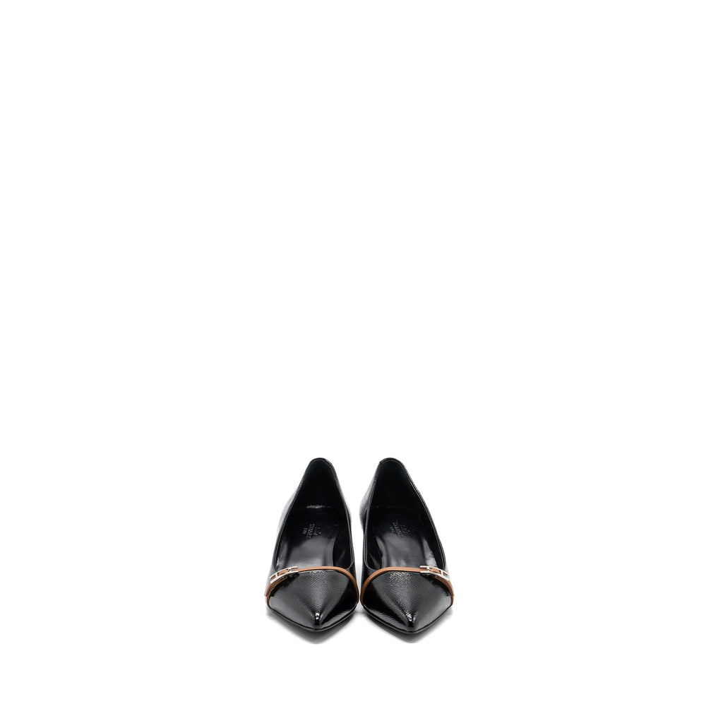 HERMES LAUREN PUMPS LEATHER BLACK SHW