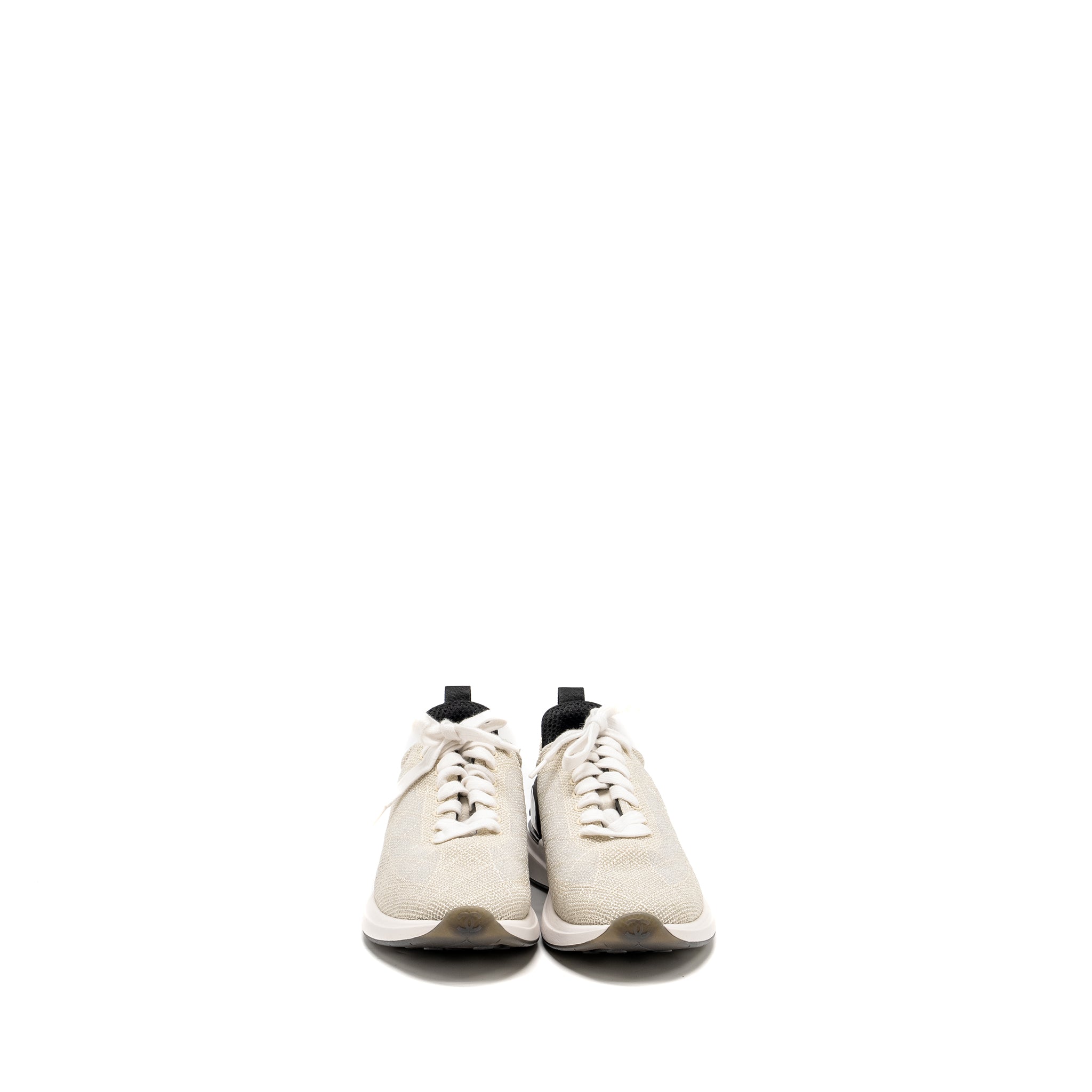 CHANEL 21C SNEAKER MESH/FABRIC WHITE/BLACK