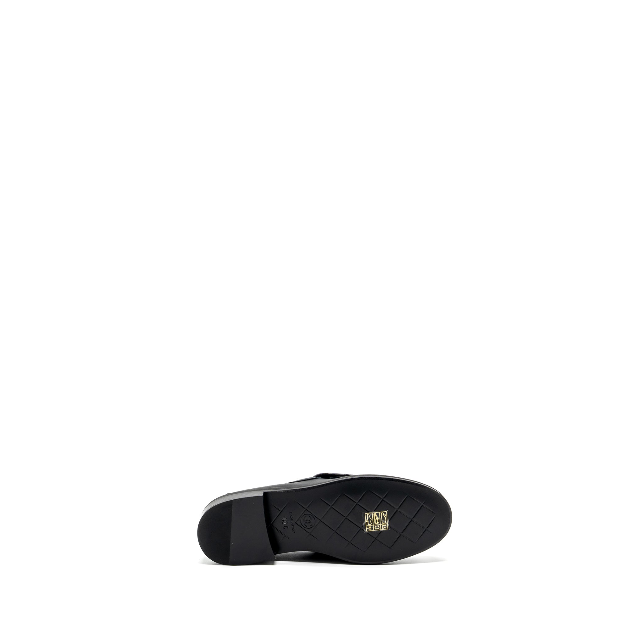 CHANEL CC TURNLOCK LOAFERS BLACK LGHW