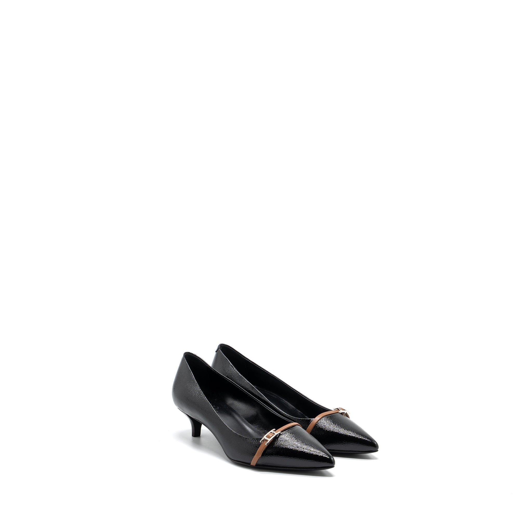 HERMES LAUREN PUMPS LEATHER BLACK SHW