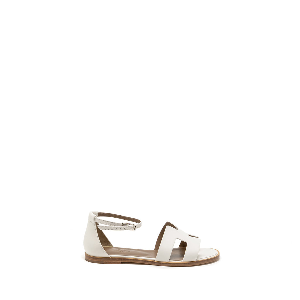 HERMES SANTORINI SANDAL BLANC