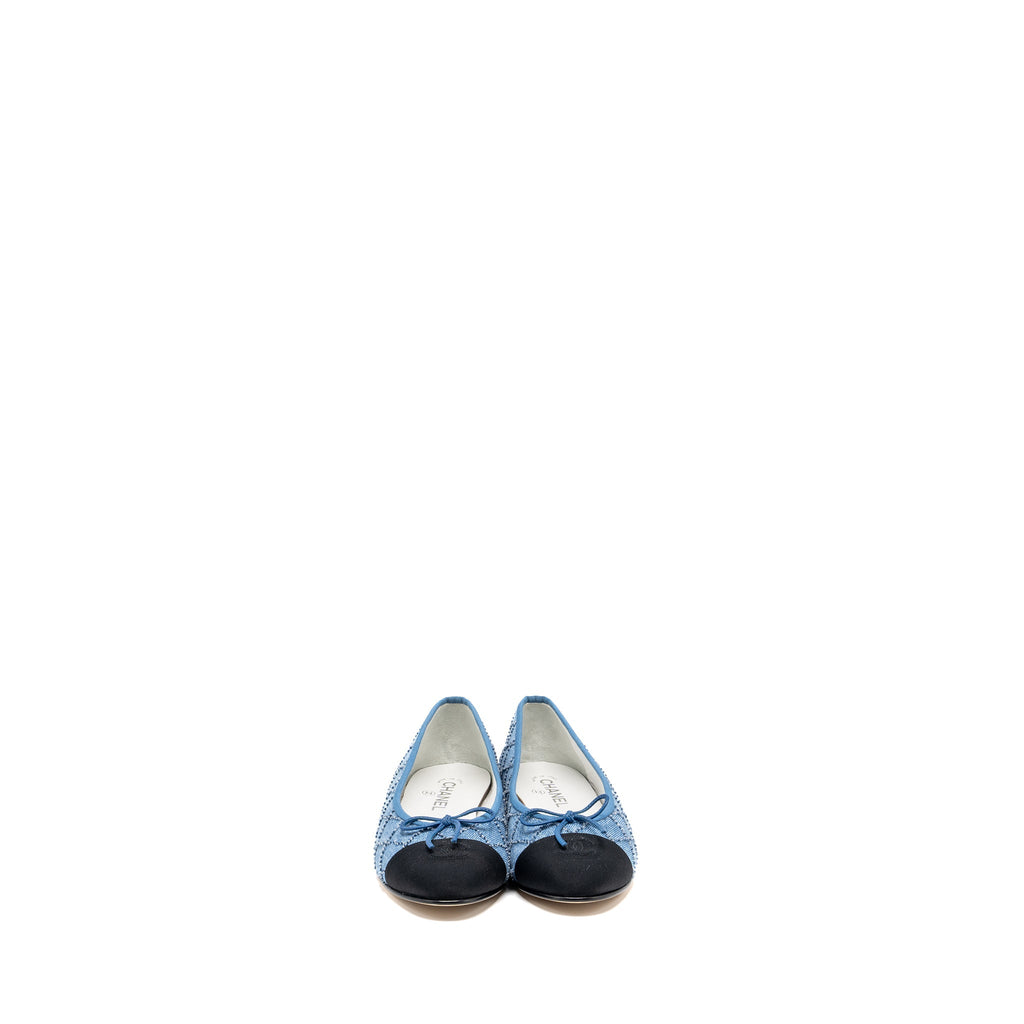 CHANEL BALLERINA FLAT SHOES DENIM BLUE/BLACK