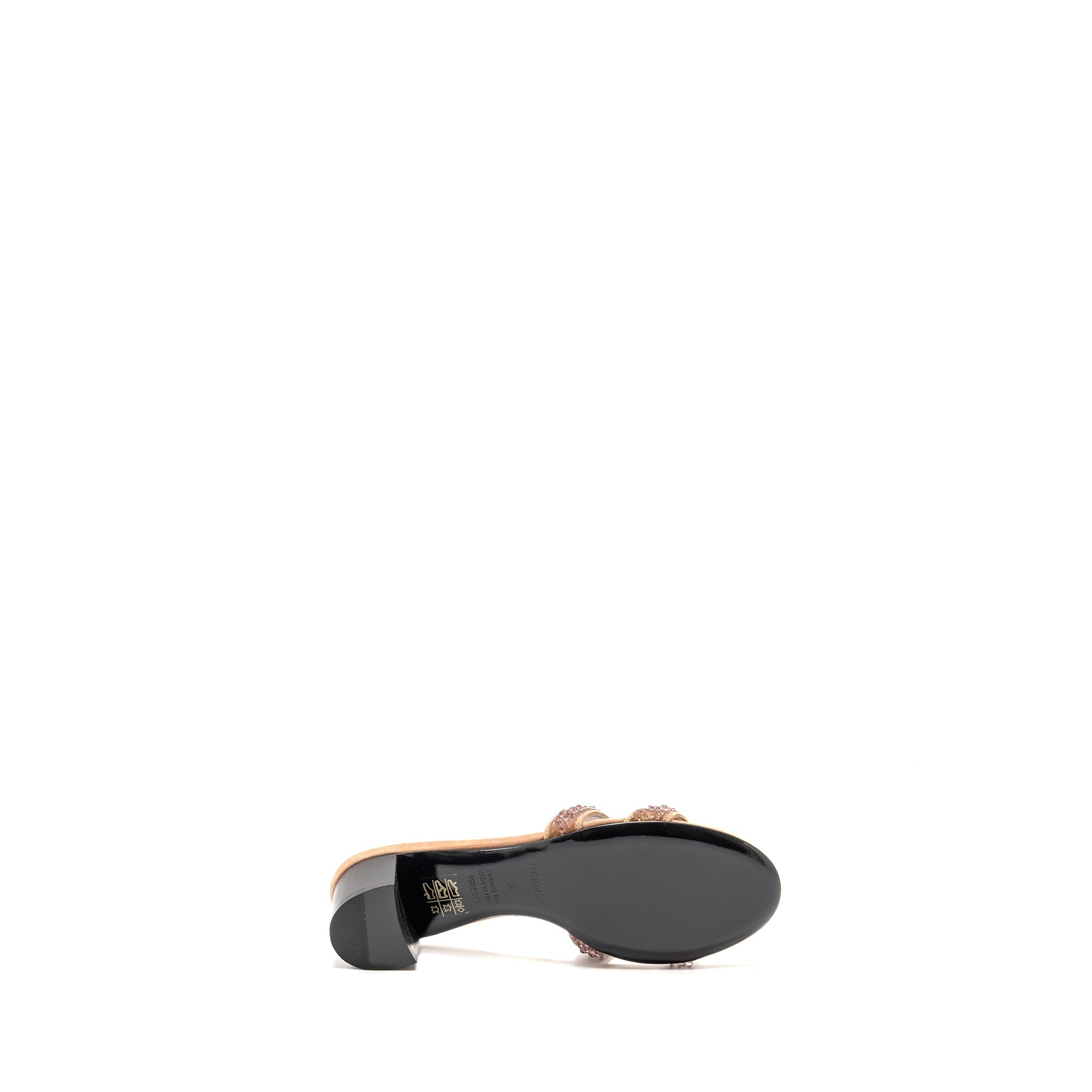 HERMES OASIS SANDAL RHINESTONE DETAILS NUDE
