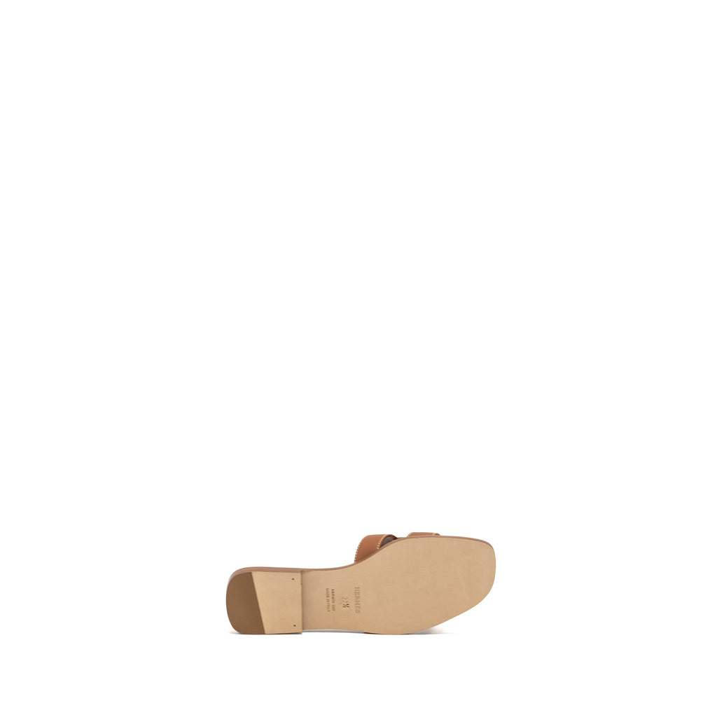 HERMES ORAN SANDALS CALFSKIN GOLD
