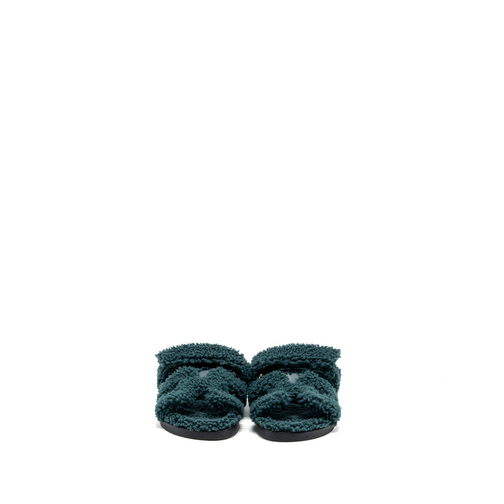 HERMES CHYPRE SANDALS VERT ANGELAIS