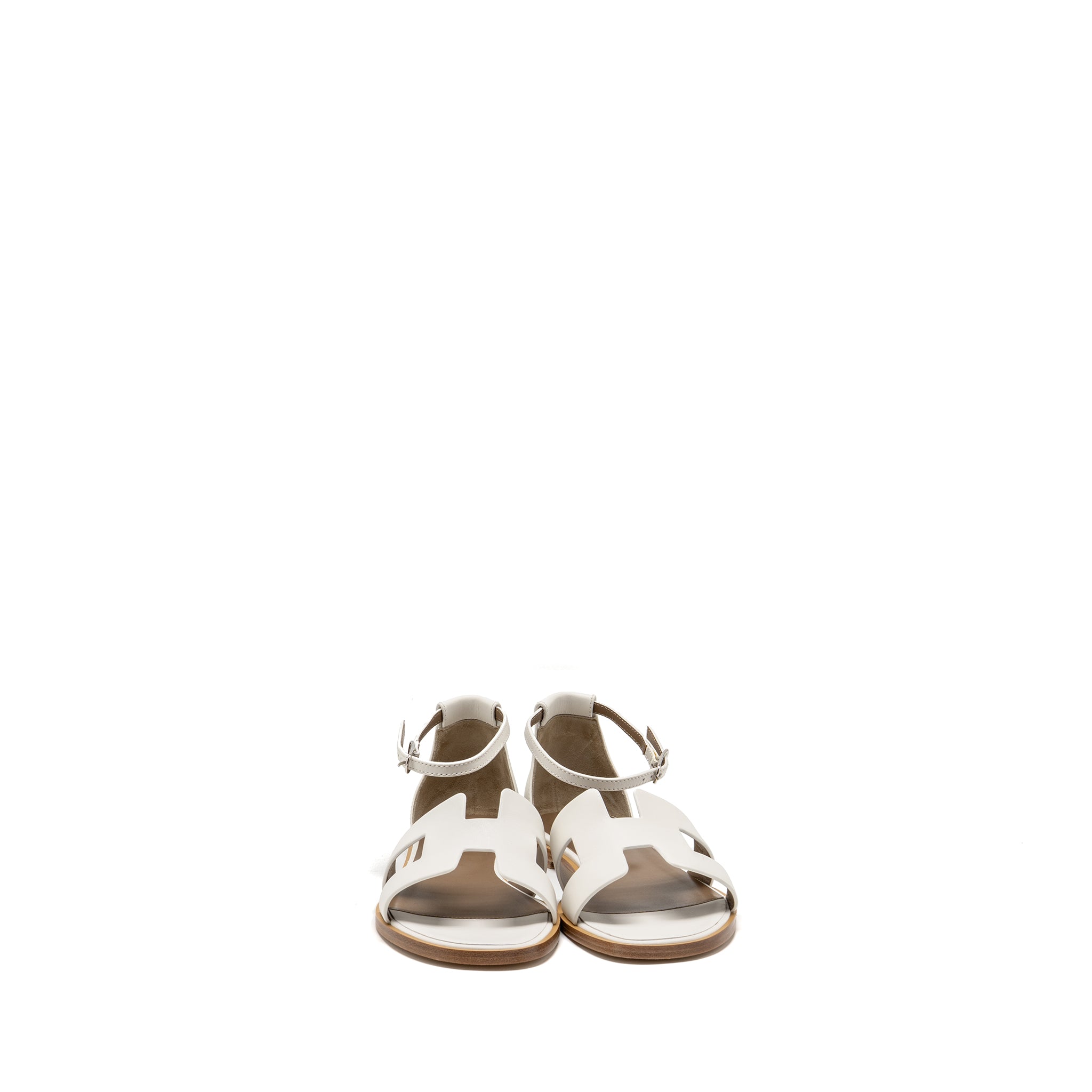 HERMES SANTORINI SANDAL BLANC