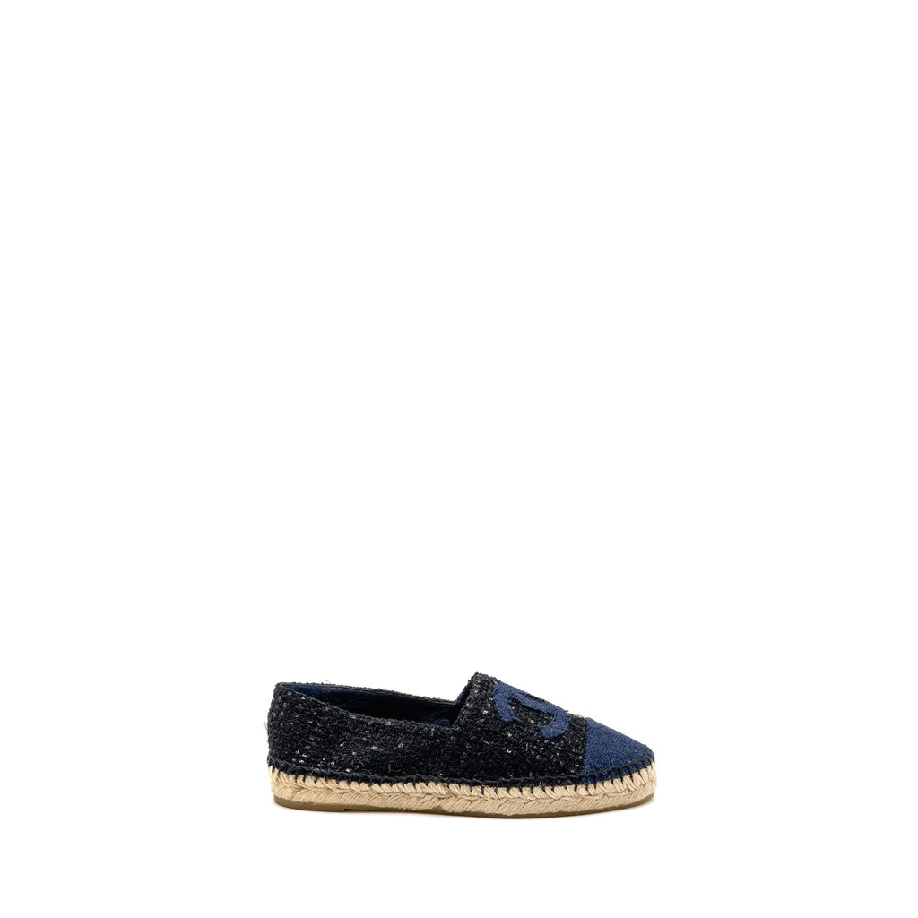 CHANEL ESPADRILLES TWEED/COTTON DARK BLUE/BLACK/MULTICOLOUR