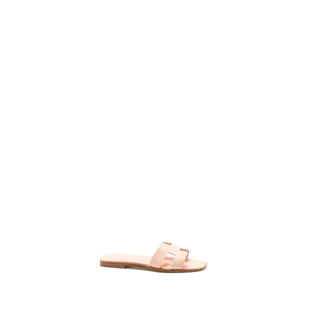 HERMES ORAN SANDALS EPSOM ROSE PALE