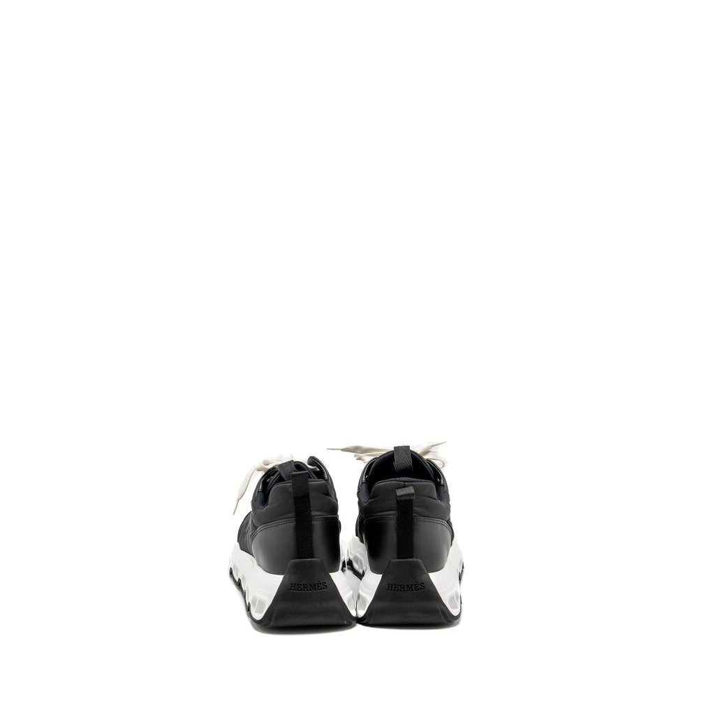 HERMES IMPULSE SNEAKER LIGHT PARACHUTE FABRIC/CALFSKIN BLACK