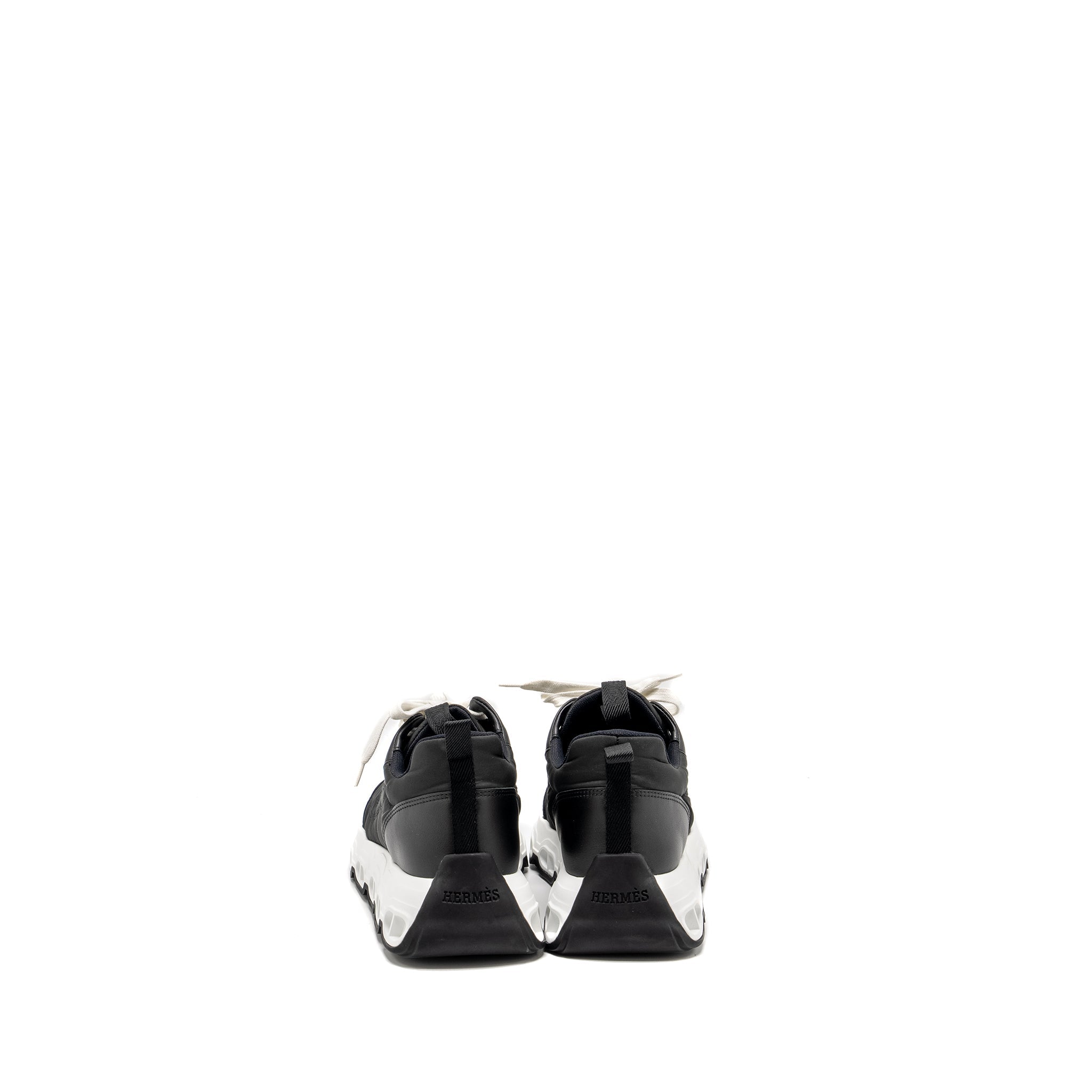 HERMES IMPULSE SNEAKER LIGHT PARACHUTE FABRIC/CALFSKIN BLACK