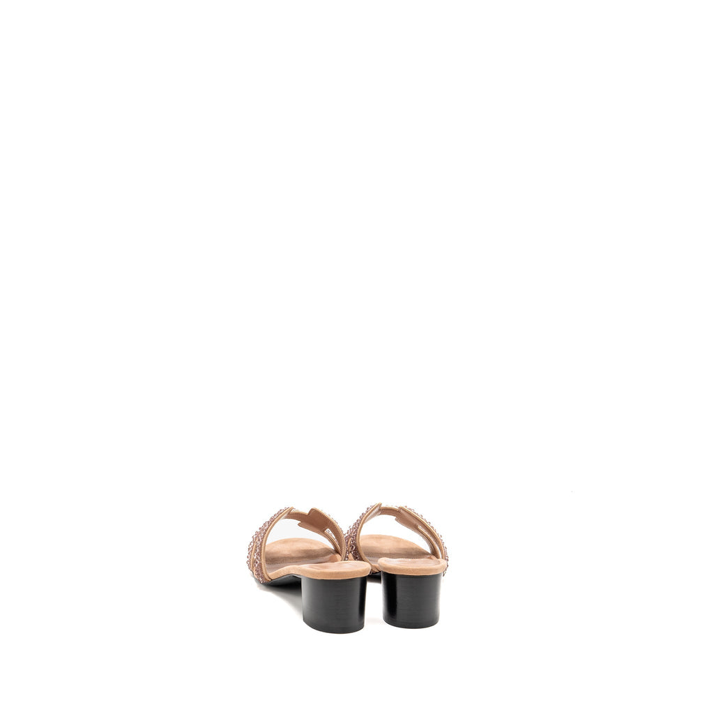 HERMES OASIS SANDAL RHINESTONE DETAILS NUDE
