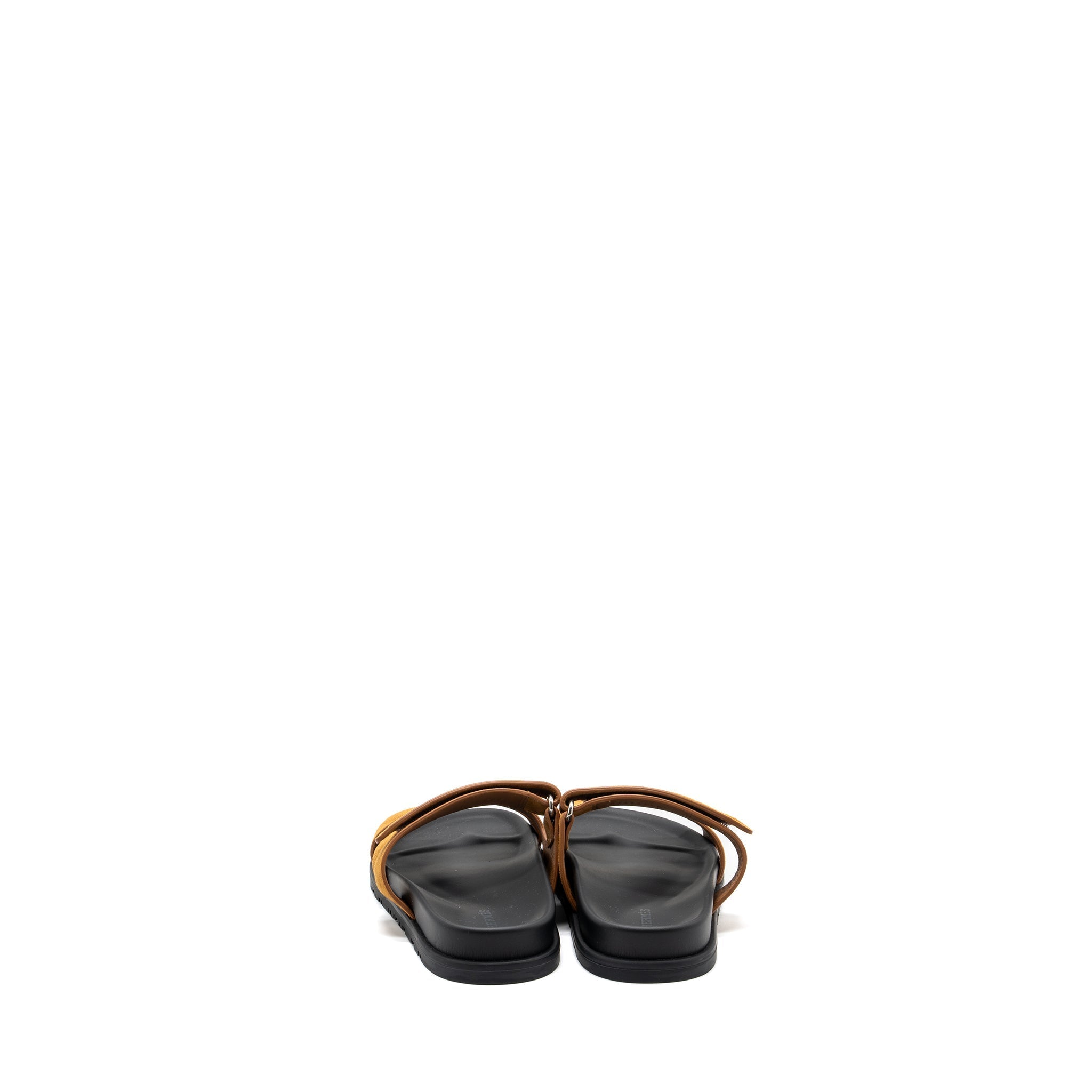 HERMES CHYPRE SANDAL SUEDE GOATSKIN GOLD