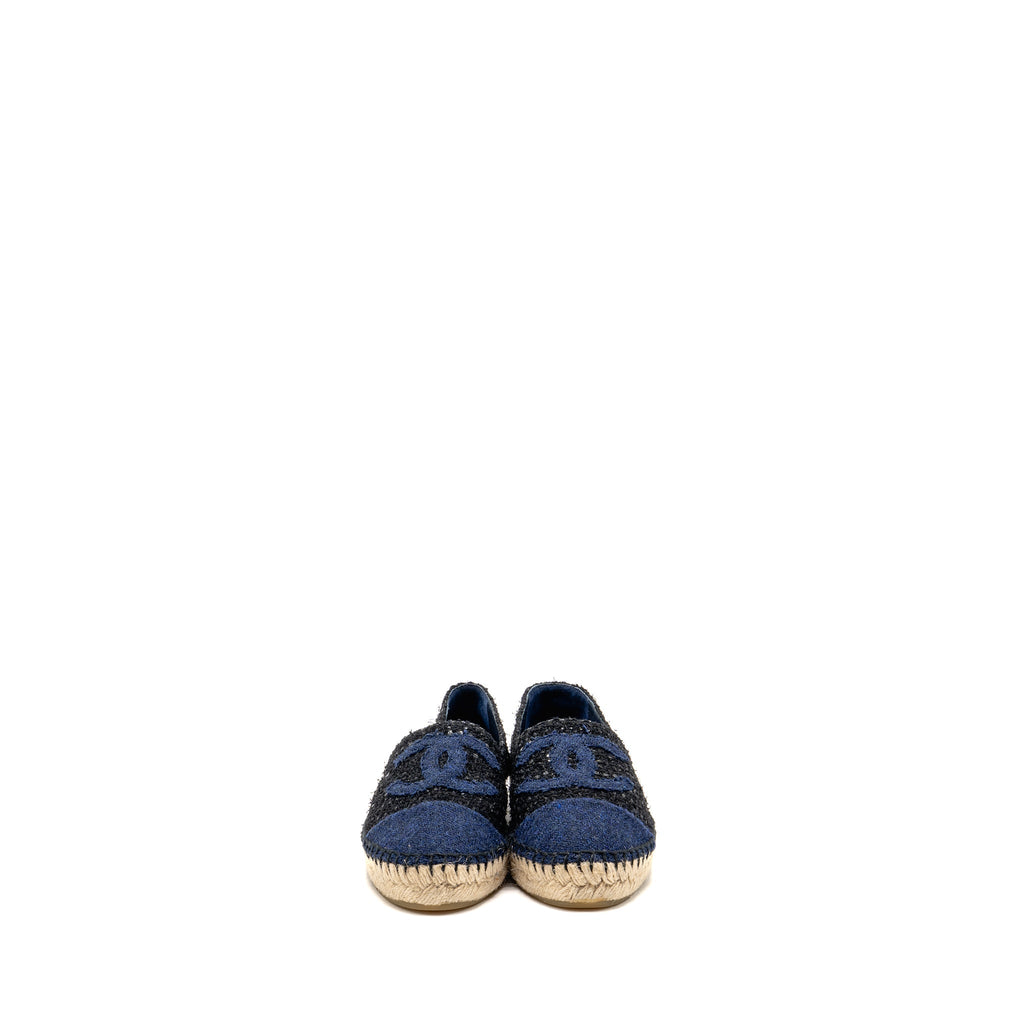 CHANEL ESPADRILLES TWEED/COTTON DARK BLUE/BLACK/MULTICOLOUR
