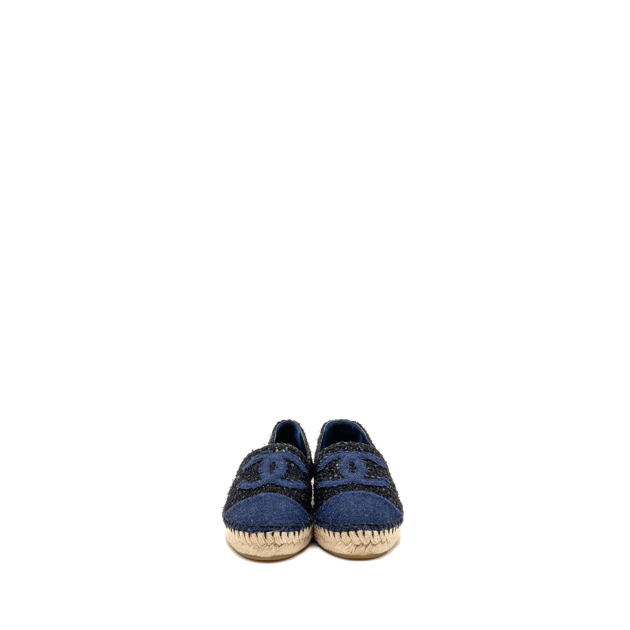 CHANEL ESPADRILLES TWEED/COTTON DARK BLUE/BLACK/MULTICOLOUR