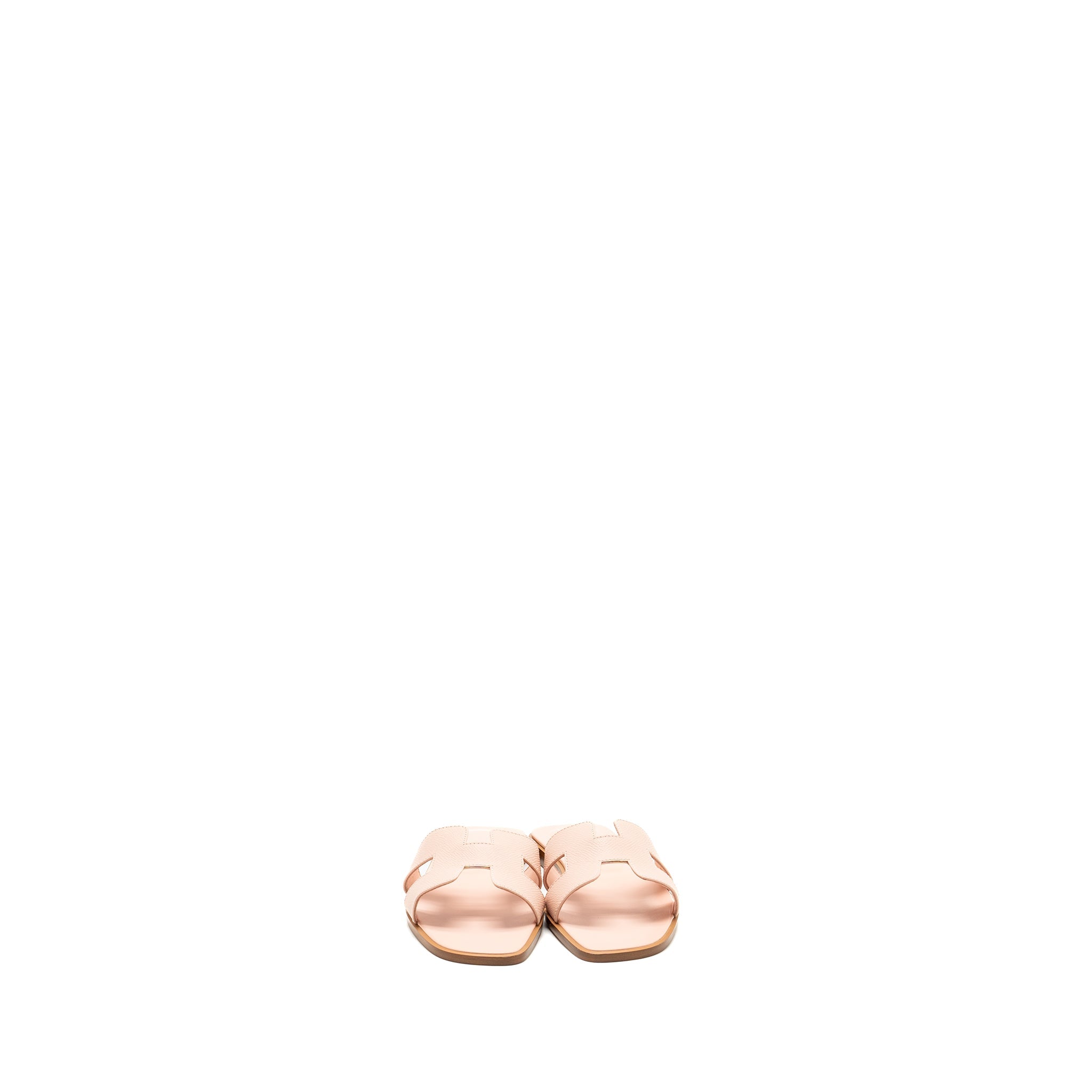 HERMES ORAN SANDALS EPSOM ROSE PALE
