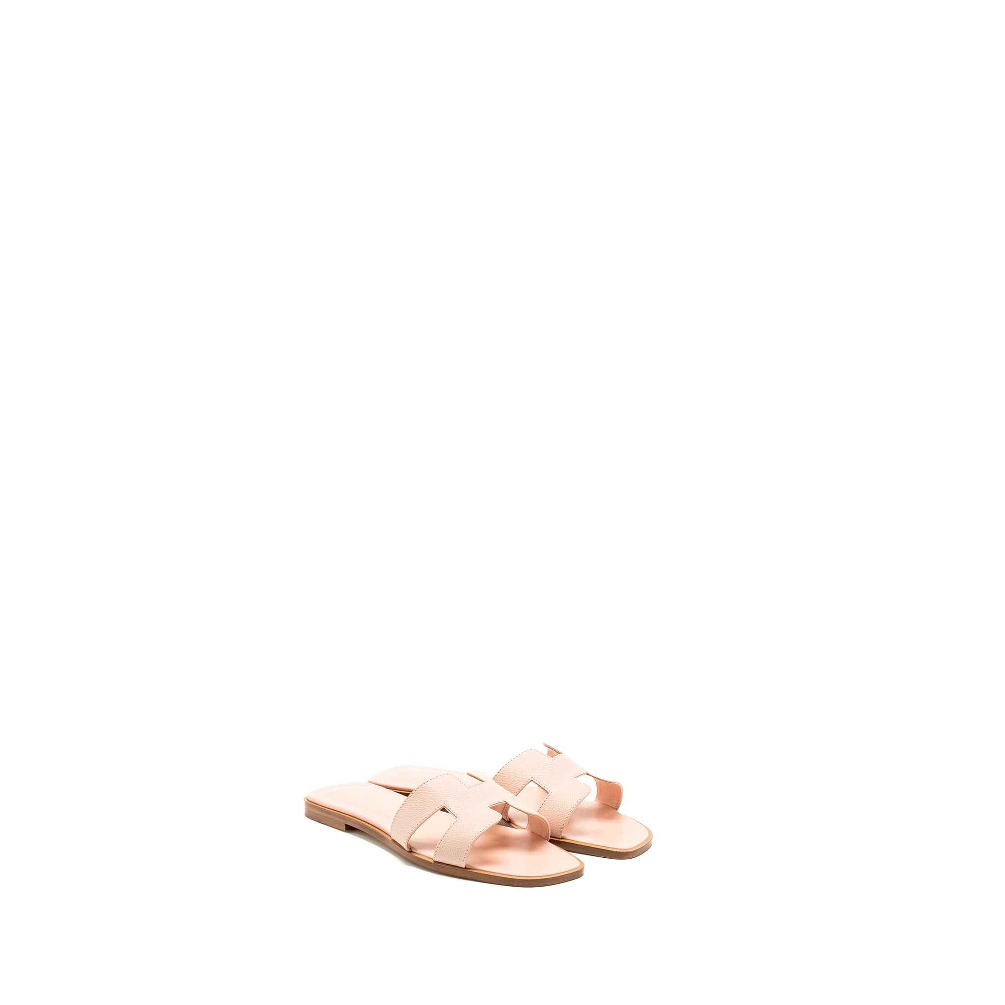 HERMES ORAN SANDALS EPSOM ROSE PALE