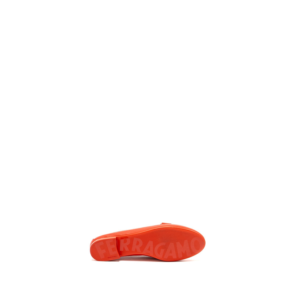 SALVATORE FERRAGAMO VARA BOW MOCCASIN LAMBSKIN CORAL