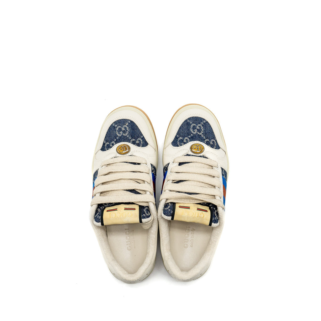 GUCCI SCREENER TRAINER SNEAKER DENIM MULTICOLOUR