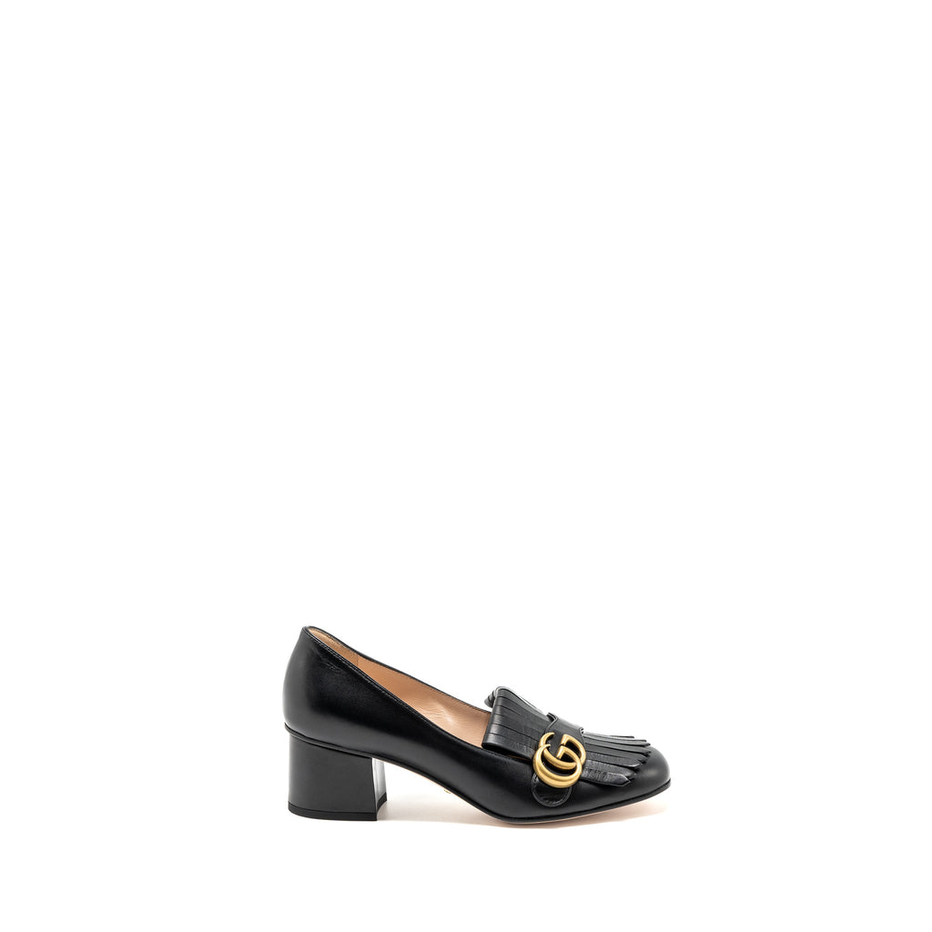 GUCCI MARMONT LOAFER PUMPS CALFSKIN BLACK GHW