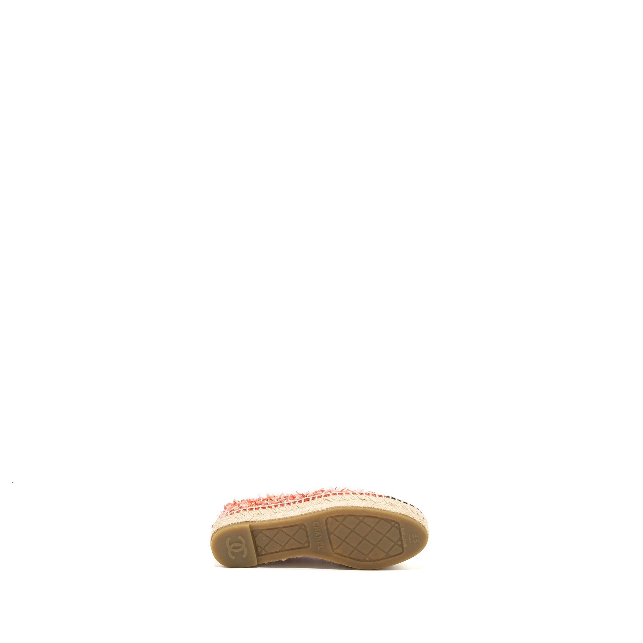 CHANEL ESPADRILLES TWEED PINK / BLACK