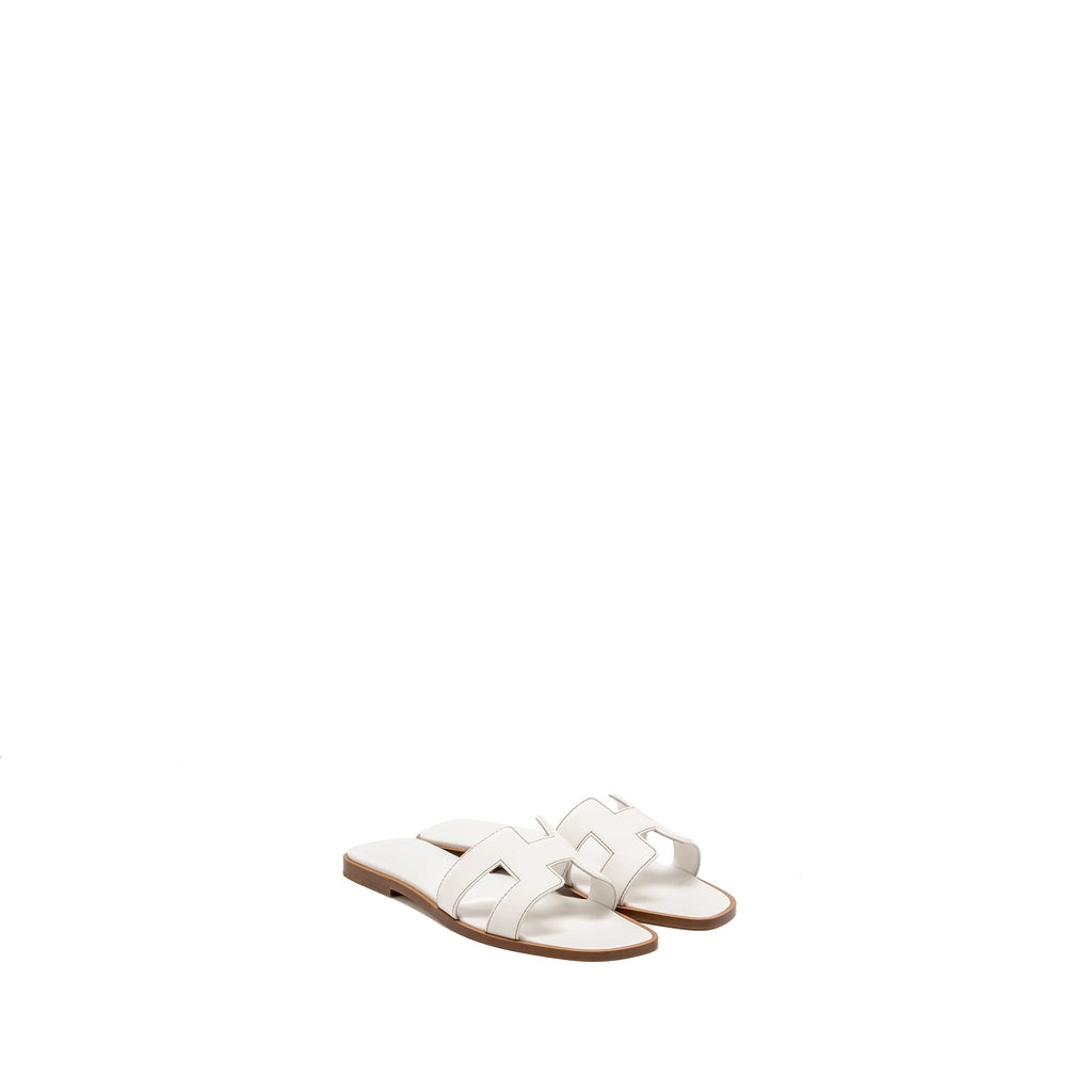 HERMES ORAN SANDALS WHITE