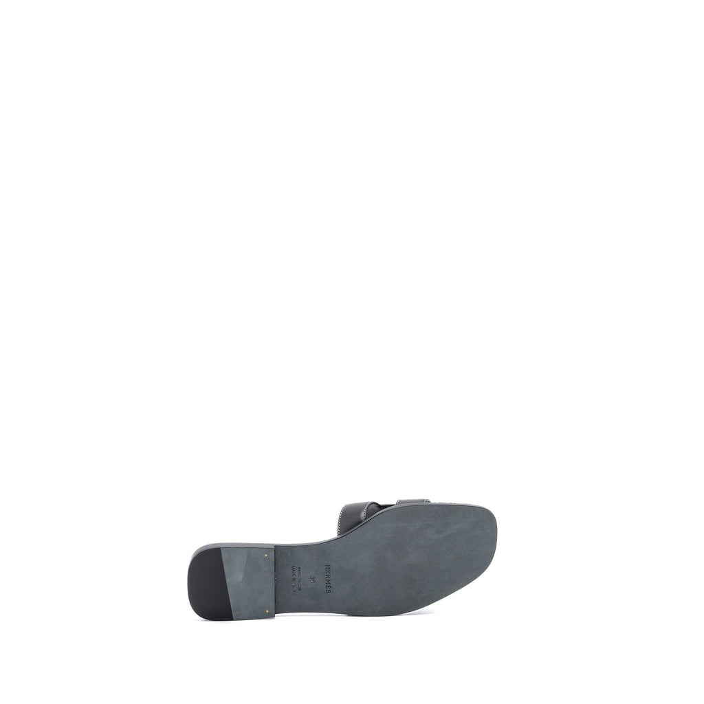 HERMES ORAN SANDAL CALFSKIN BLACK