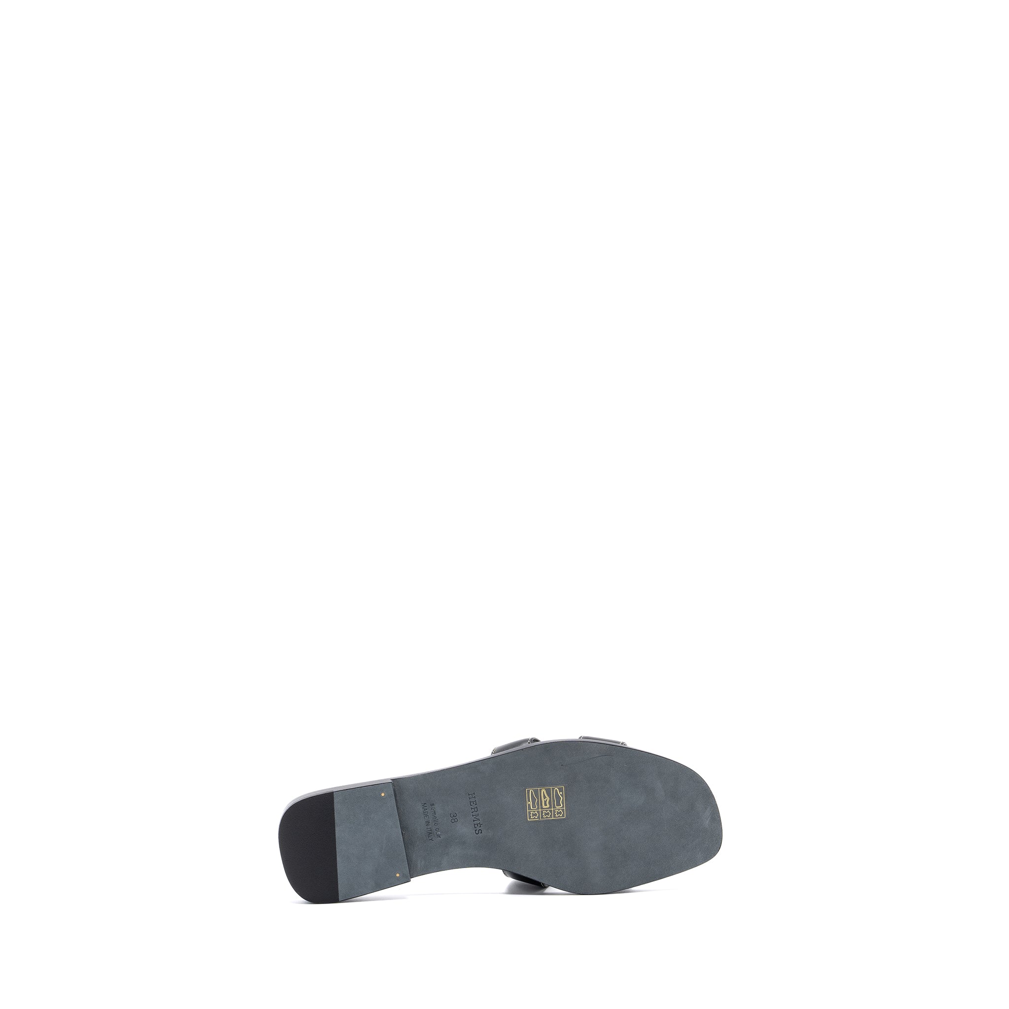 HERMES ORAN SANDAL CALFSKIN BLACK