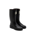 CHANEL 22K WELLINGTON RAIN BOOTS RUBBER BLACK