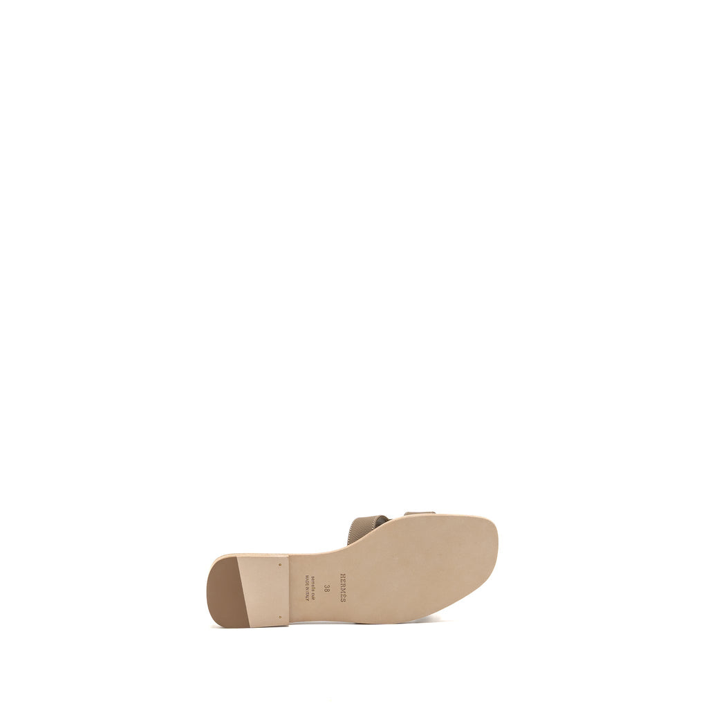 HERMES ORAN SANDALS EPSOM ETOUPE