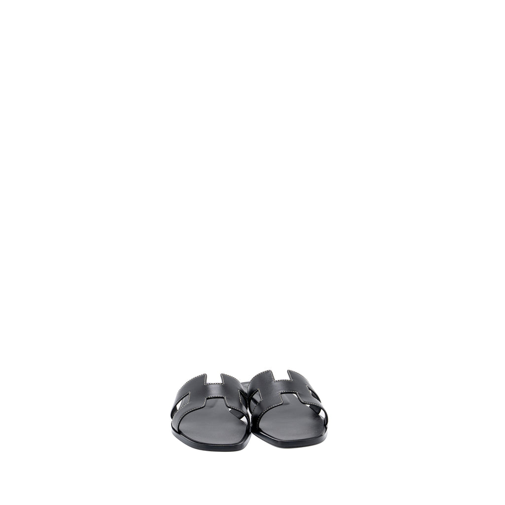 HERMES ORAN SANDAL CALFSKIN BLACK