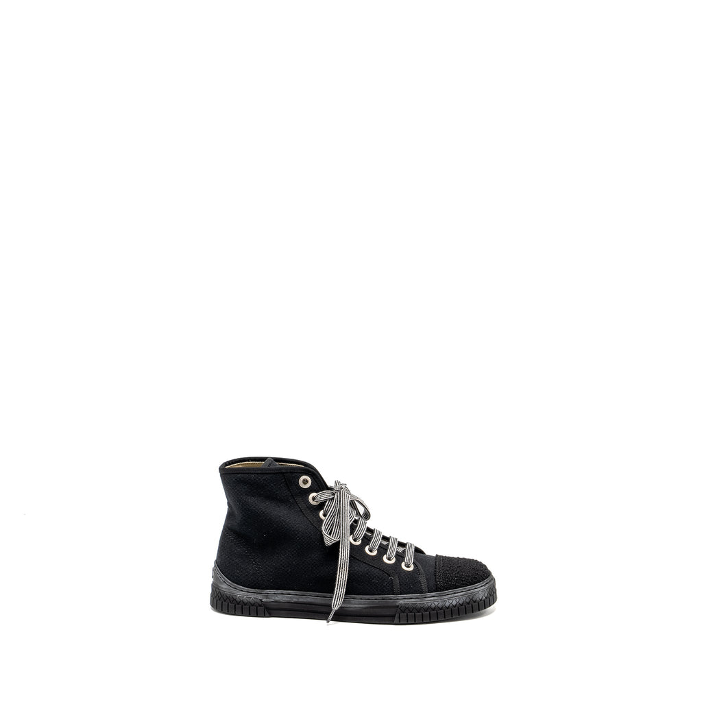 CHANEL HIGH-TOP SNEAKERS FABRIC BLACK