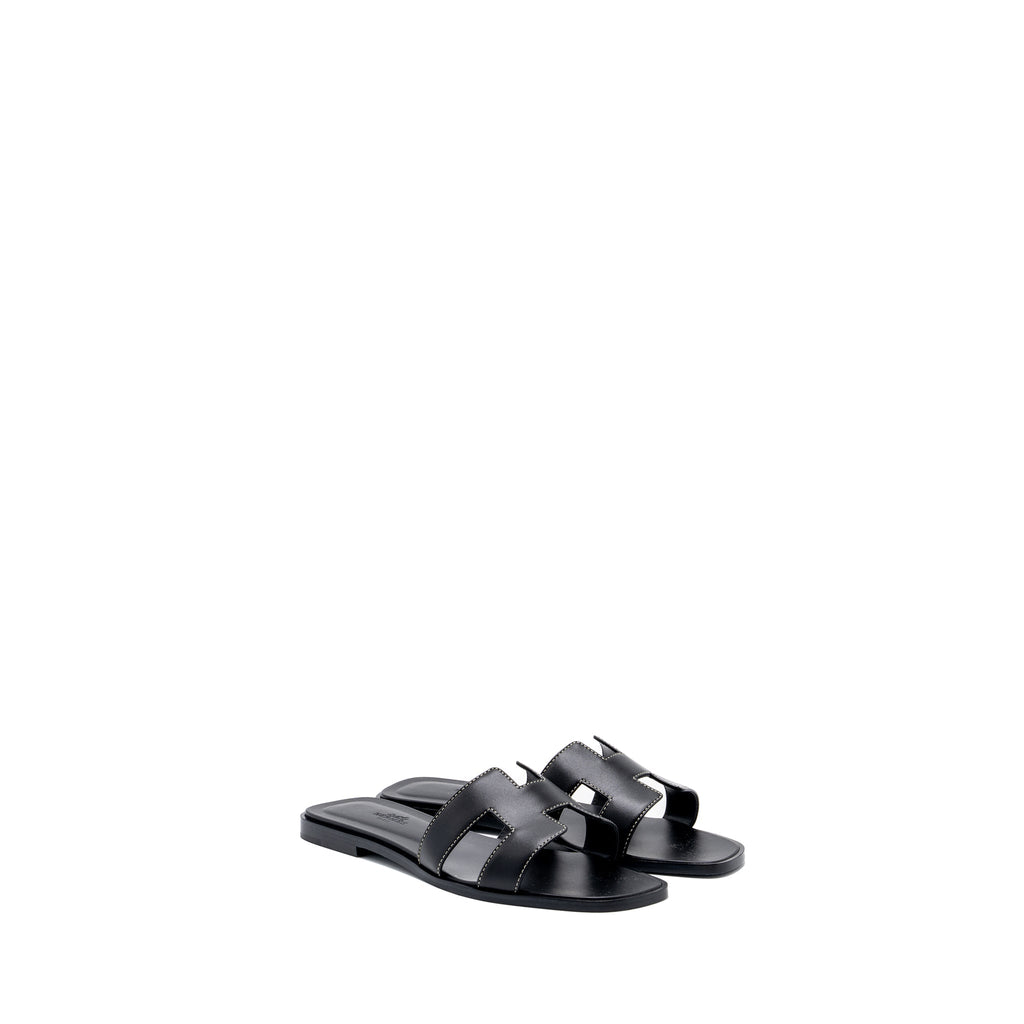HERMES ORAN SANDAL CALFSKIN BLACK