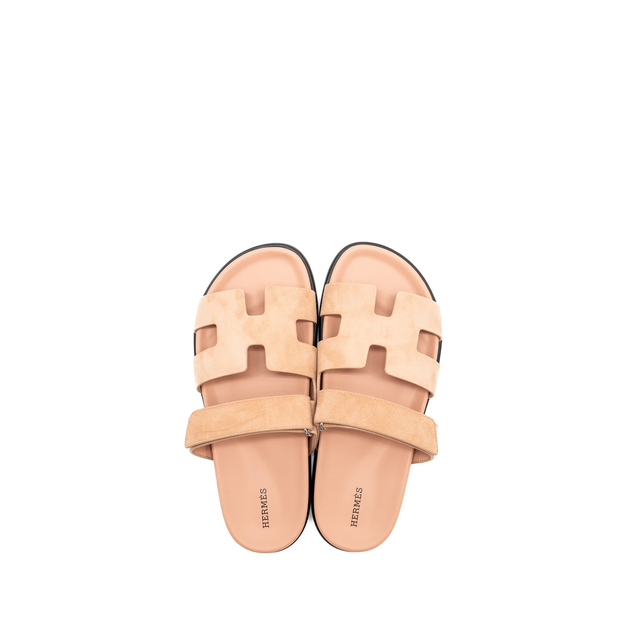HERMES CHYPRE SANDALS CHÈVRE GOATSKIN/ SUEDE NUDE