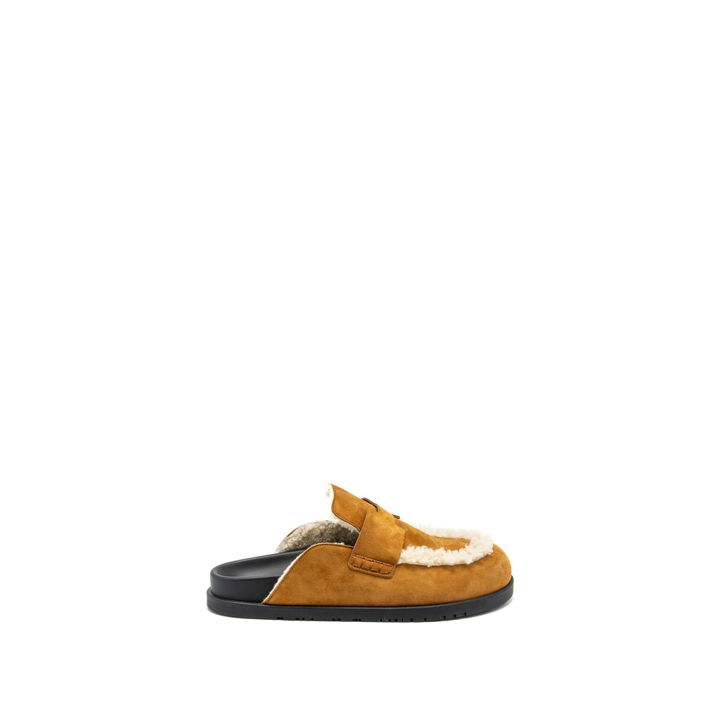 HERMES MULES HOMME GO CHEVRE GOATSKIN BEIGE/ECRU