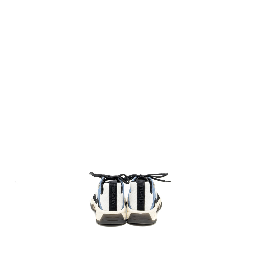 CHANEL SNEAKER SUEDE/CALFSKIN LIGHT BEIGE/BLUE MULTICOLOUR