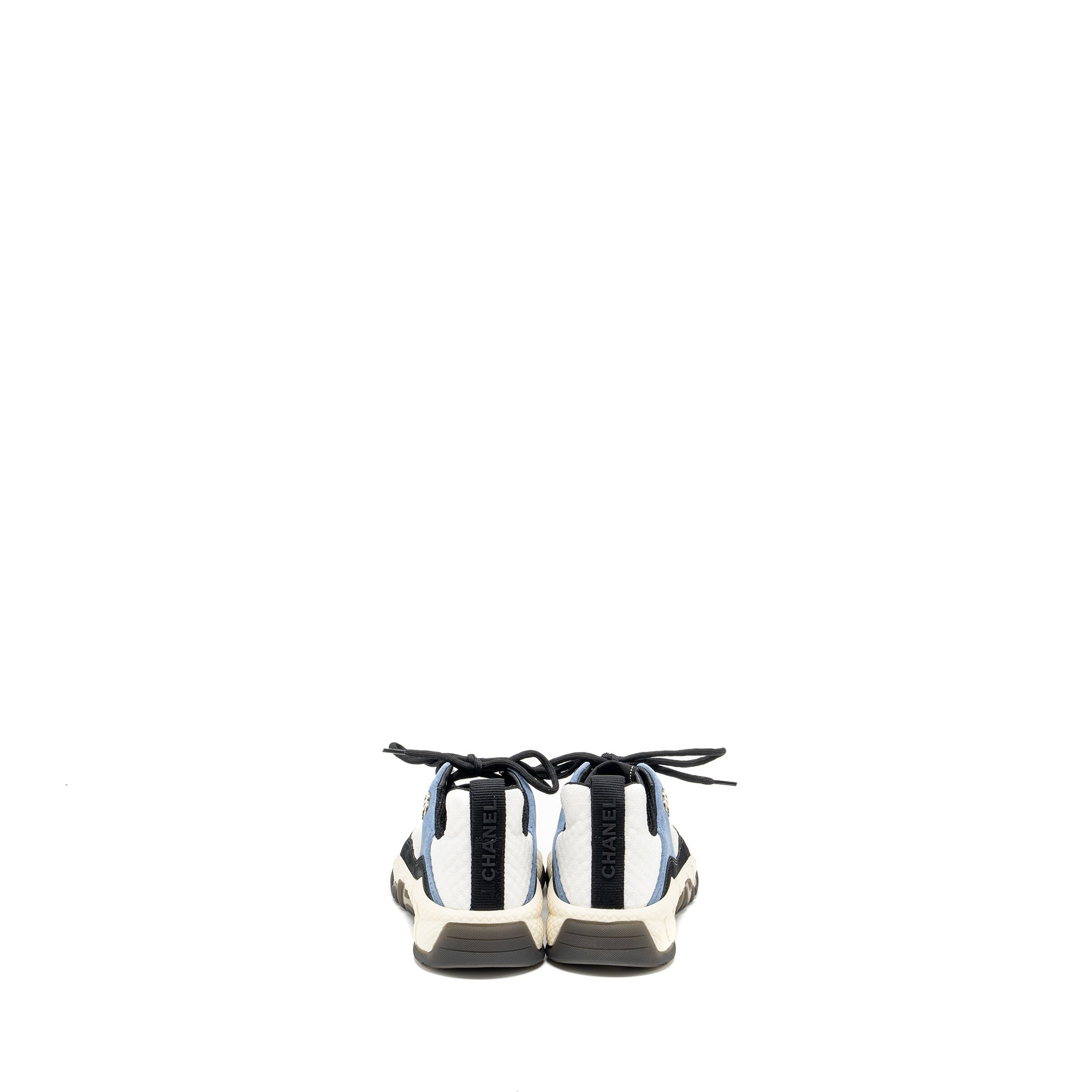 CHANEL SNEAKER SUEDE/CALFSKIN LIGHT BEIGE/BLUE MULTICOLOUR