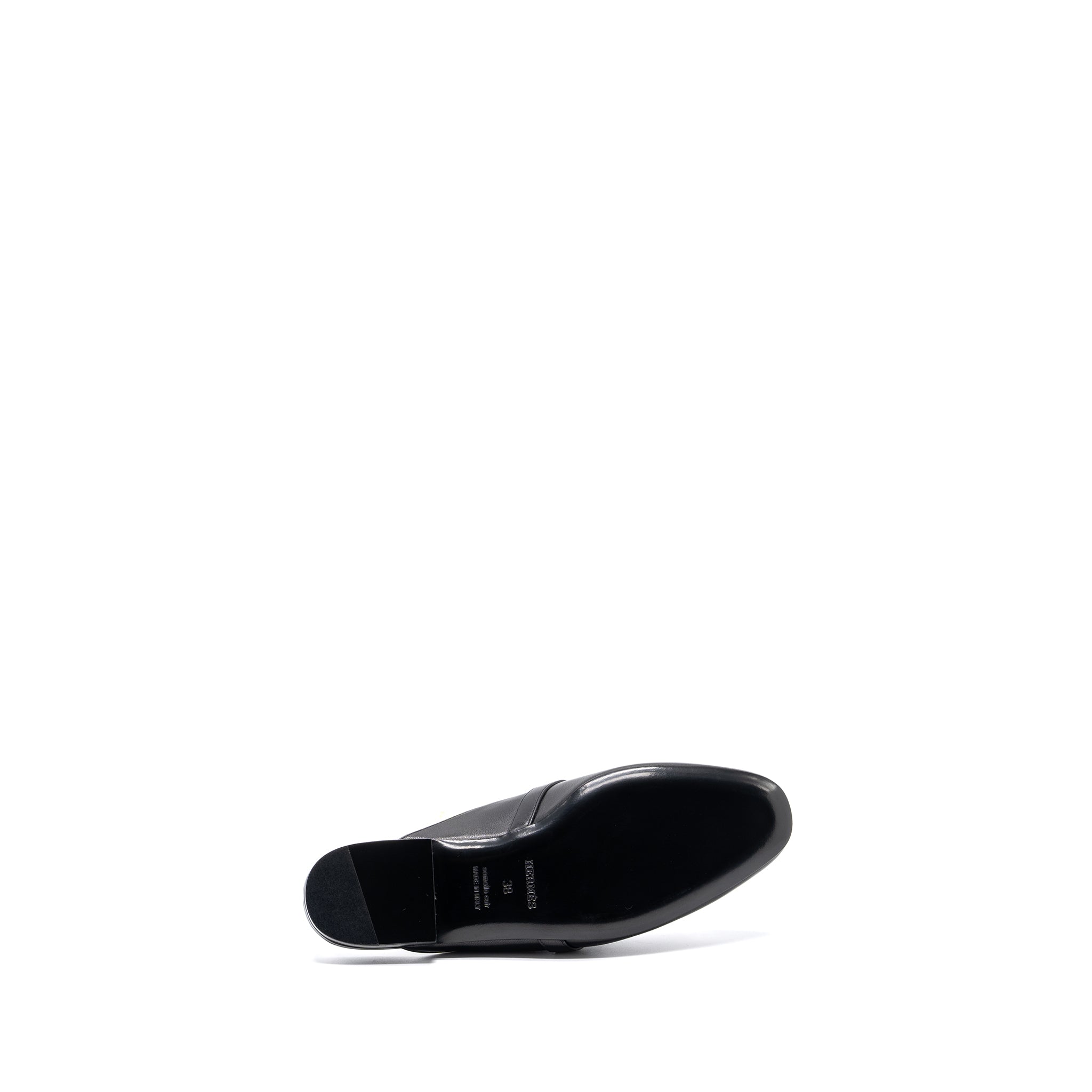 HERMES OZ MULE CALFSKIN BLACK SHW