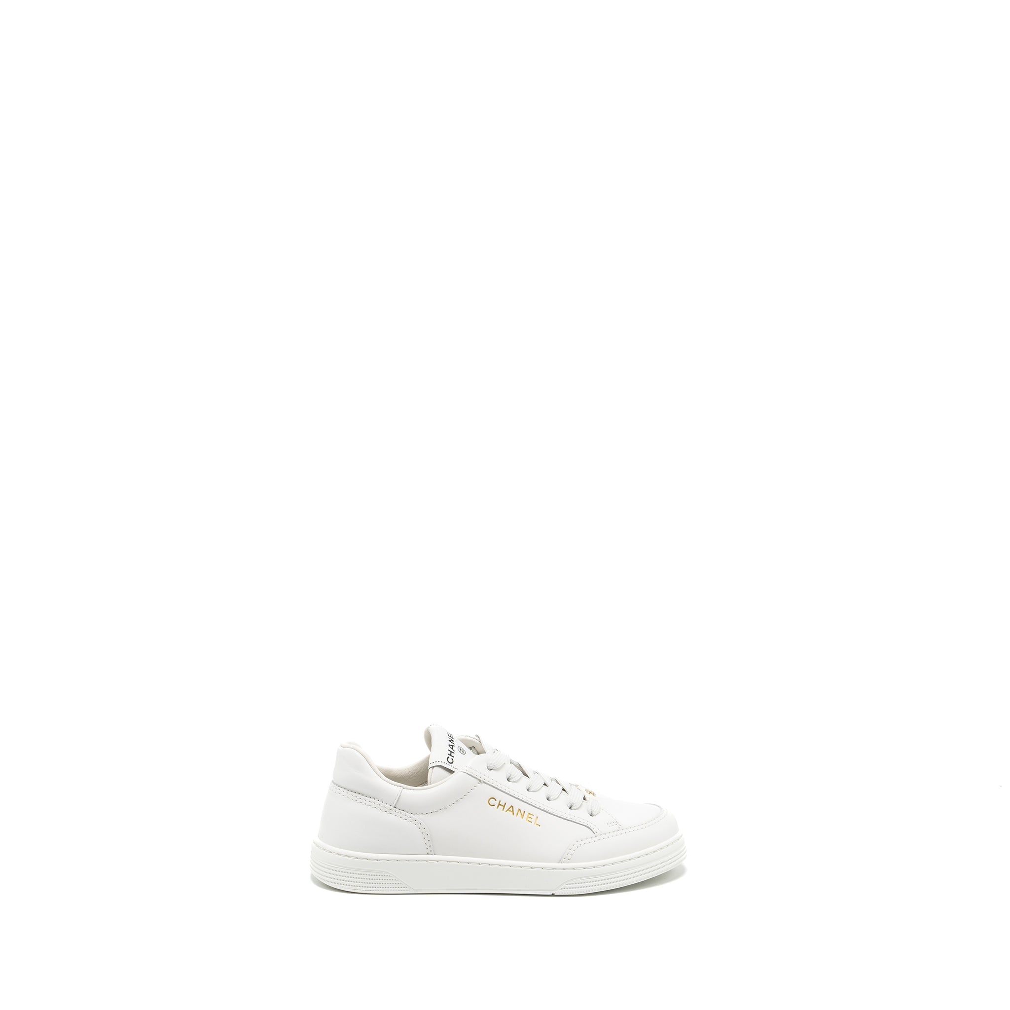 CHANEL SNEAKER LEATHER WHITE LGHW