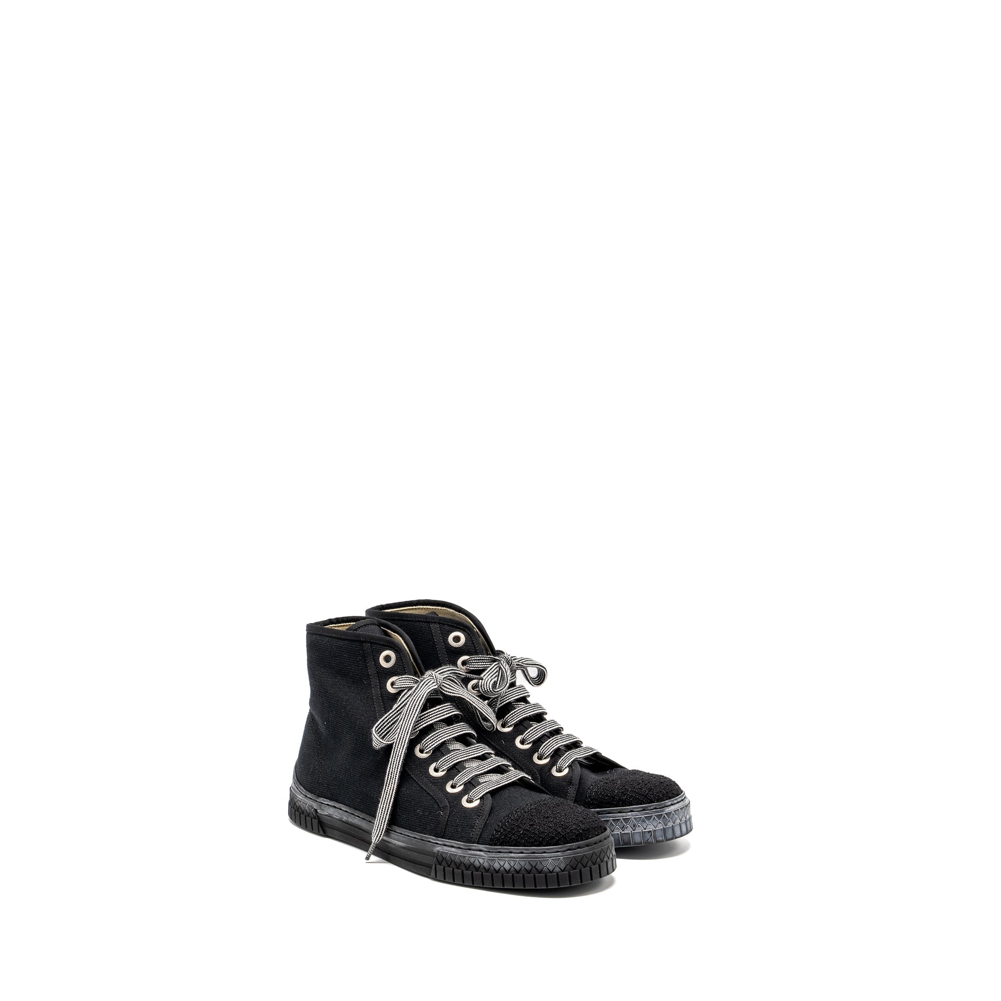 CHANEL HIGH-TOP SNEAKERS FABRIC BLACK