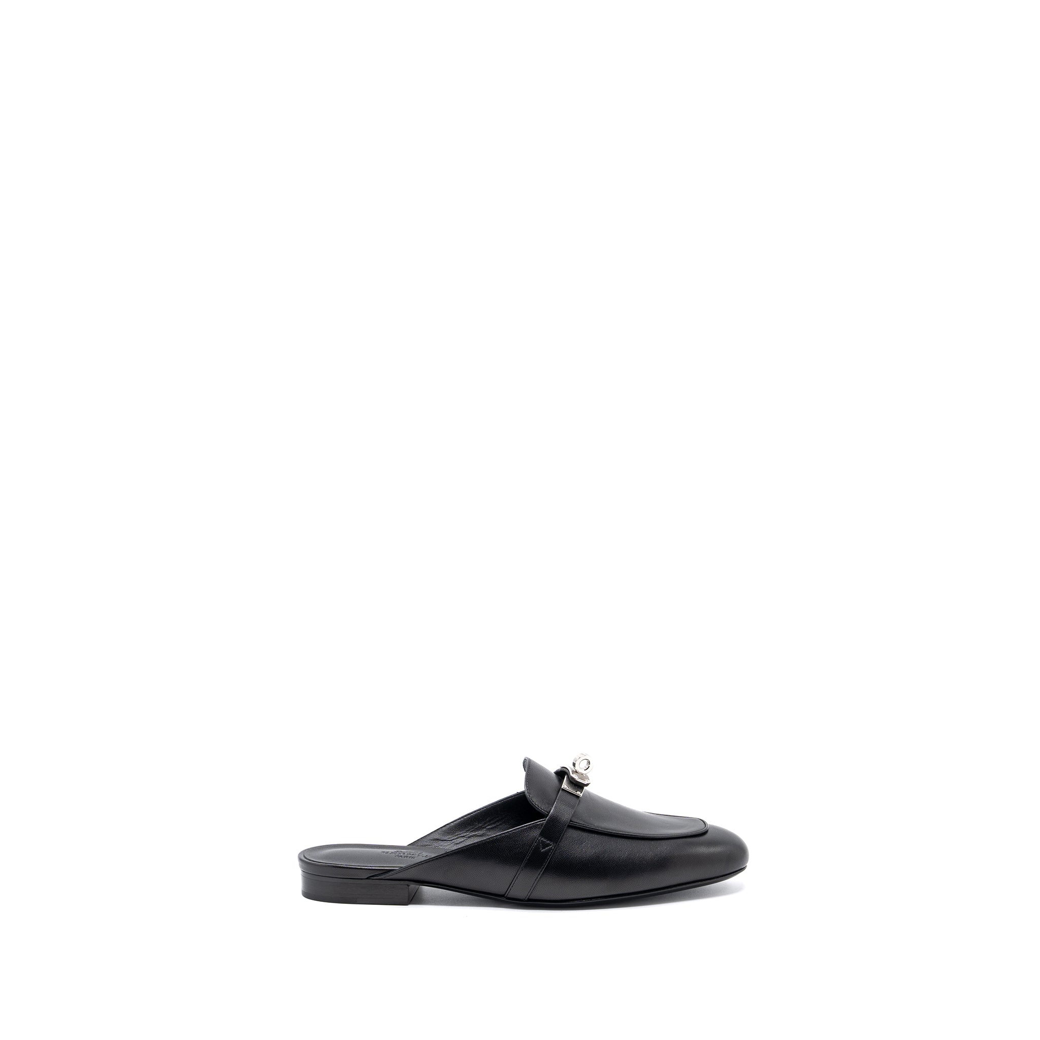 HERMES OZ MULE CALFSKIN BLACK SHW